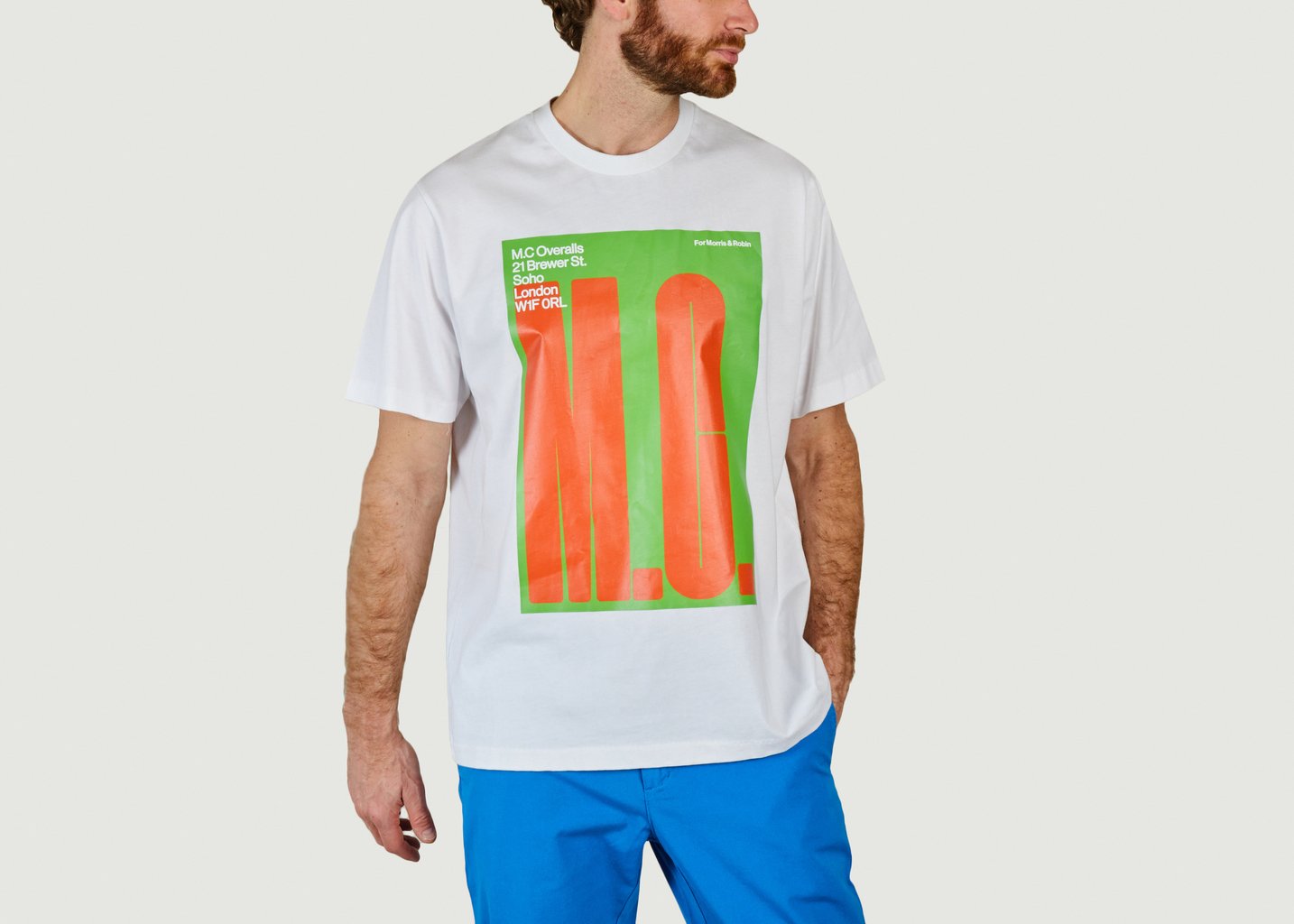 l'exception T shirt avec grand imprimé siglé Blanc M.C. Overalls