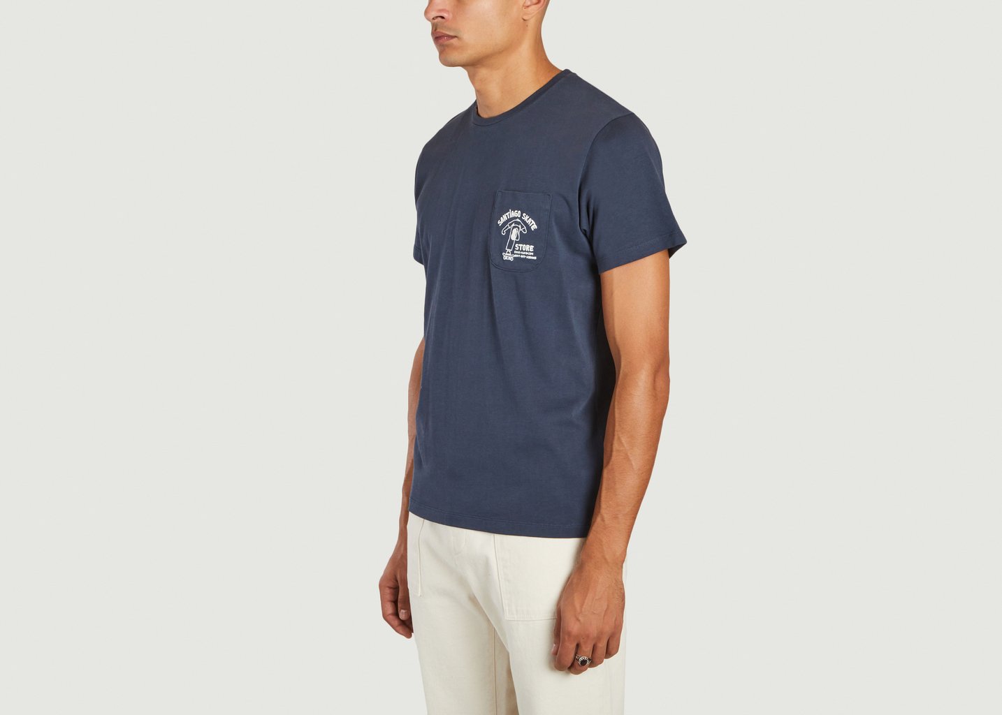 L'exception T Shirt Avec Poche Brodée Odil Bleu Marine Cuisse De Grenouille