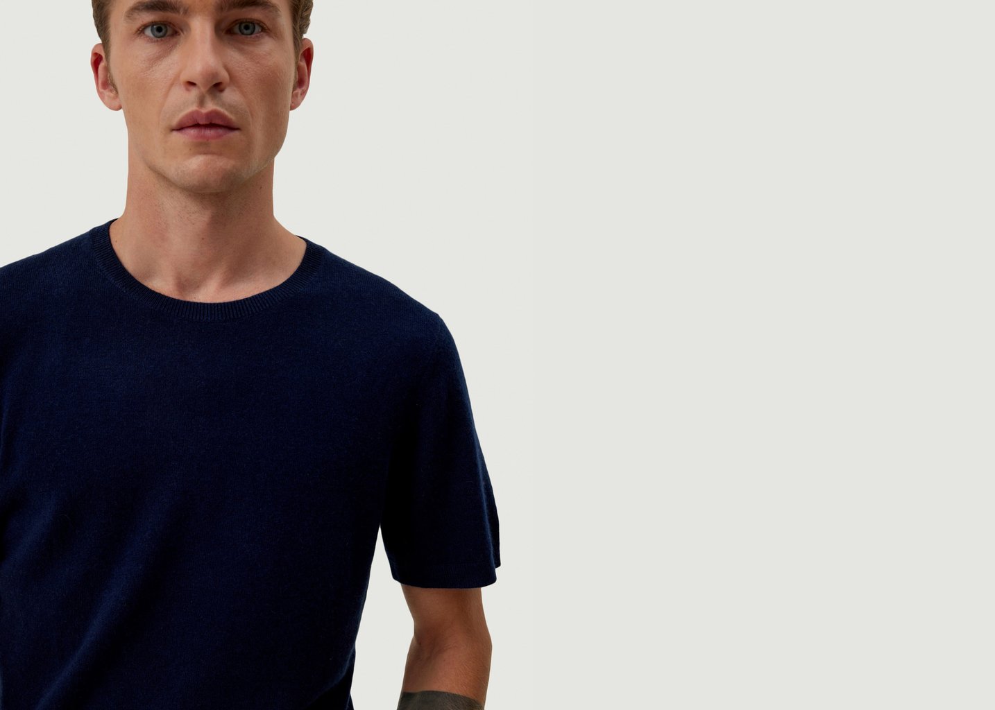 L'exception T Shirt Cachemire Juno Bleu Marine Hircus