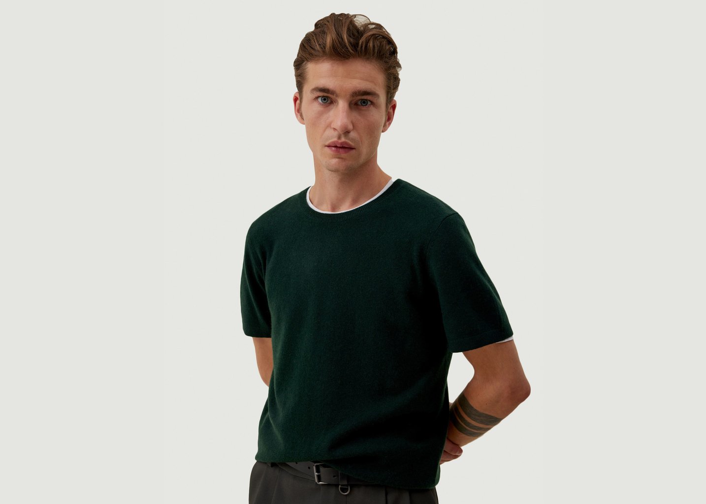 l'exception T shirt Cachemire Juno Vert Foncé Hircus