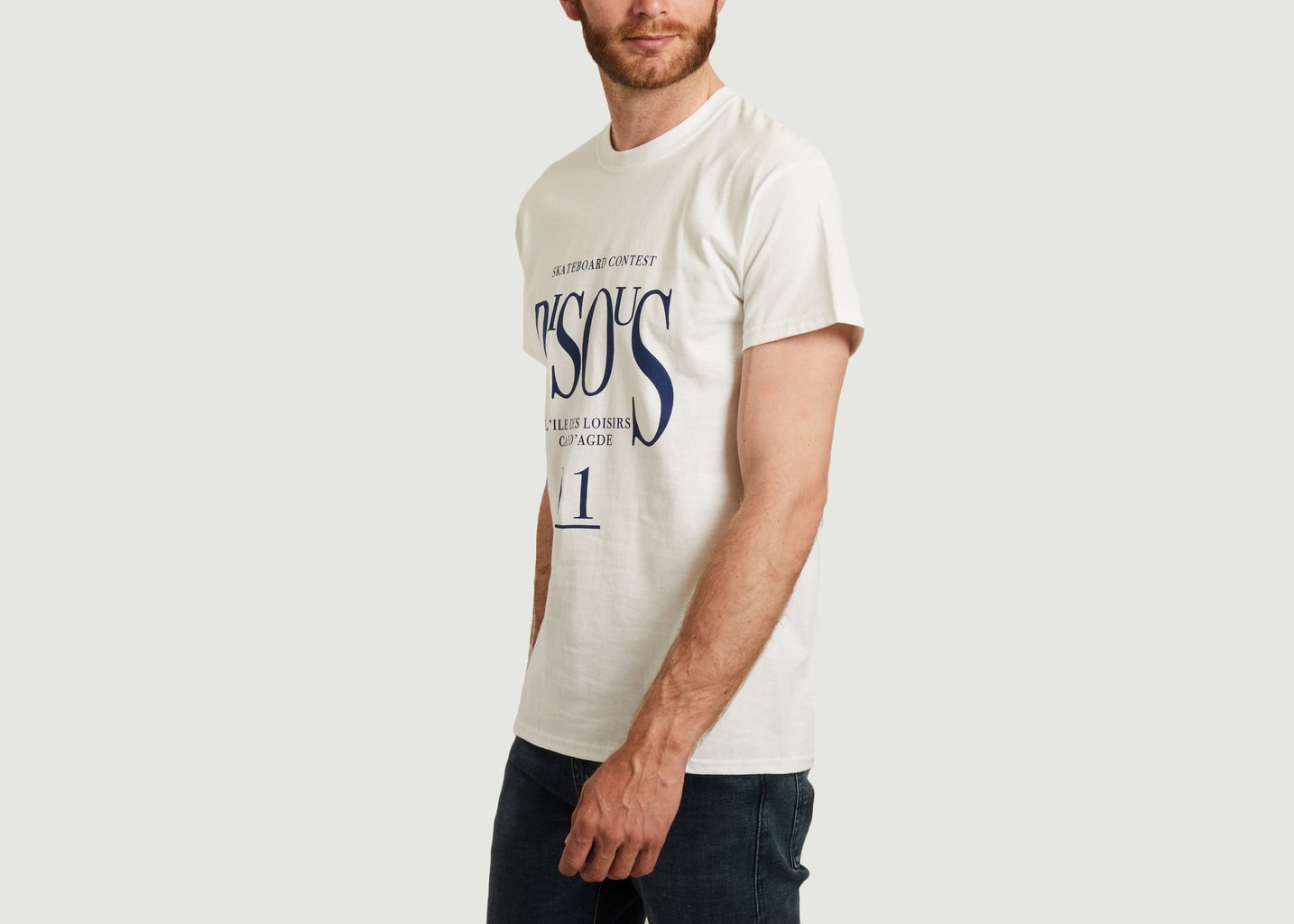 L'exception T Shirt Cap D’Agde Blanc Bisous Skateboards