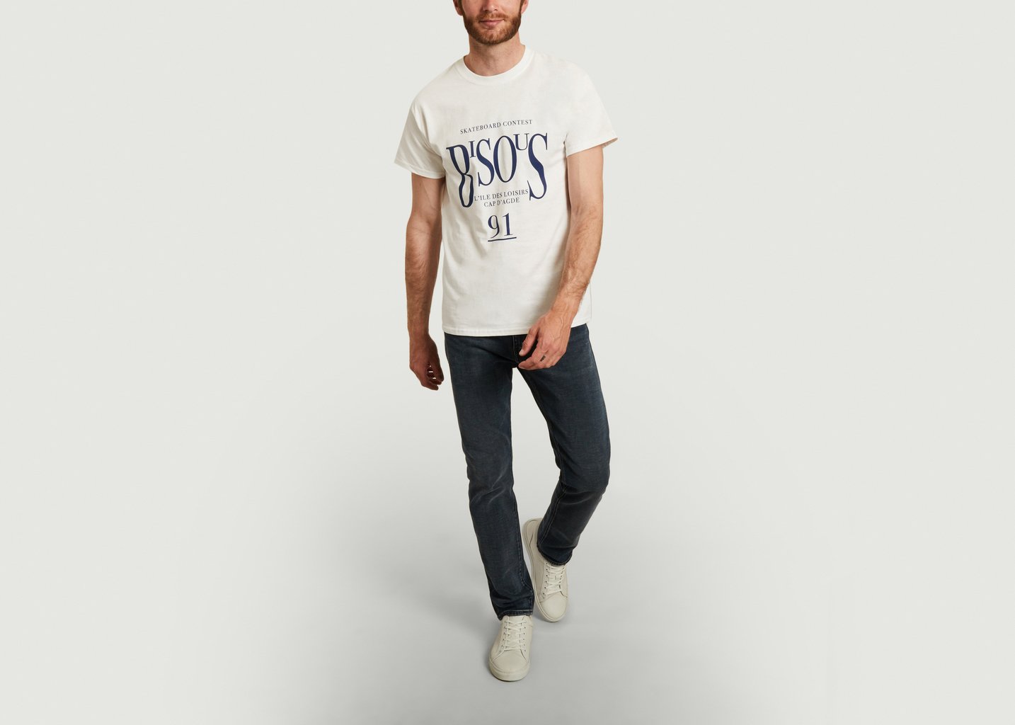 L'exception T Shirt Cap D’Agde Blanc Bisous Skateboards