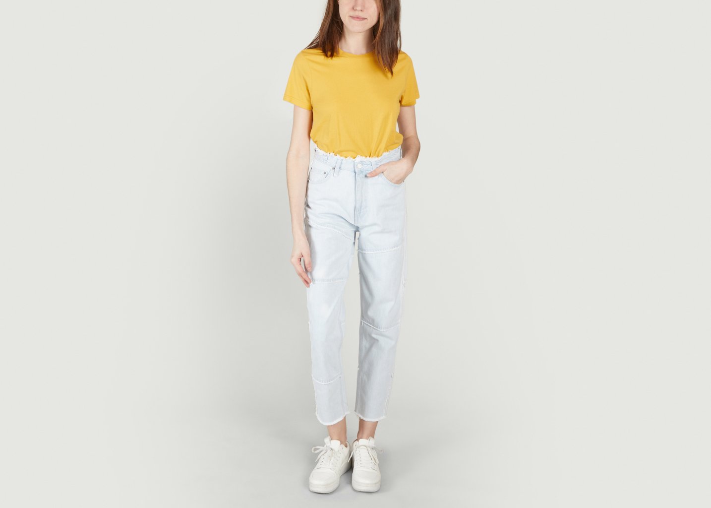 L'exception T Shirt Cintré En Coton Bio Moutarde Colorful Standard