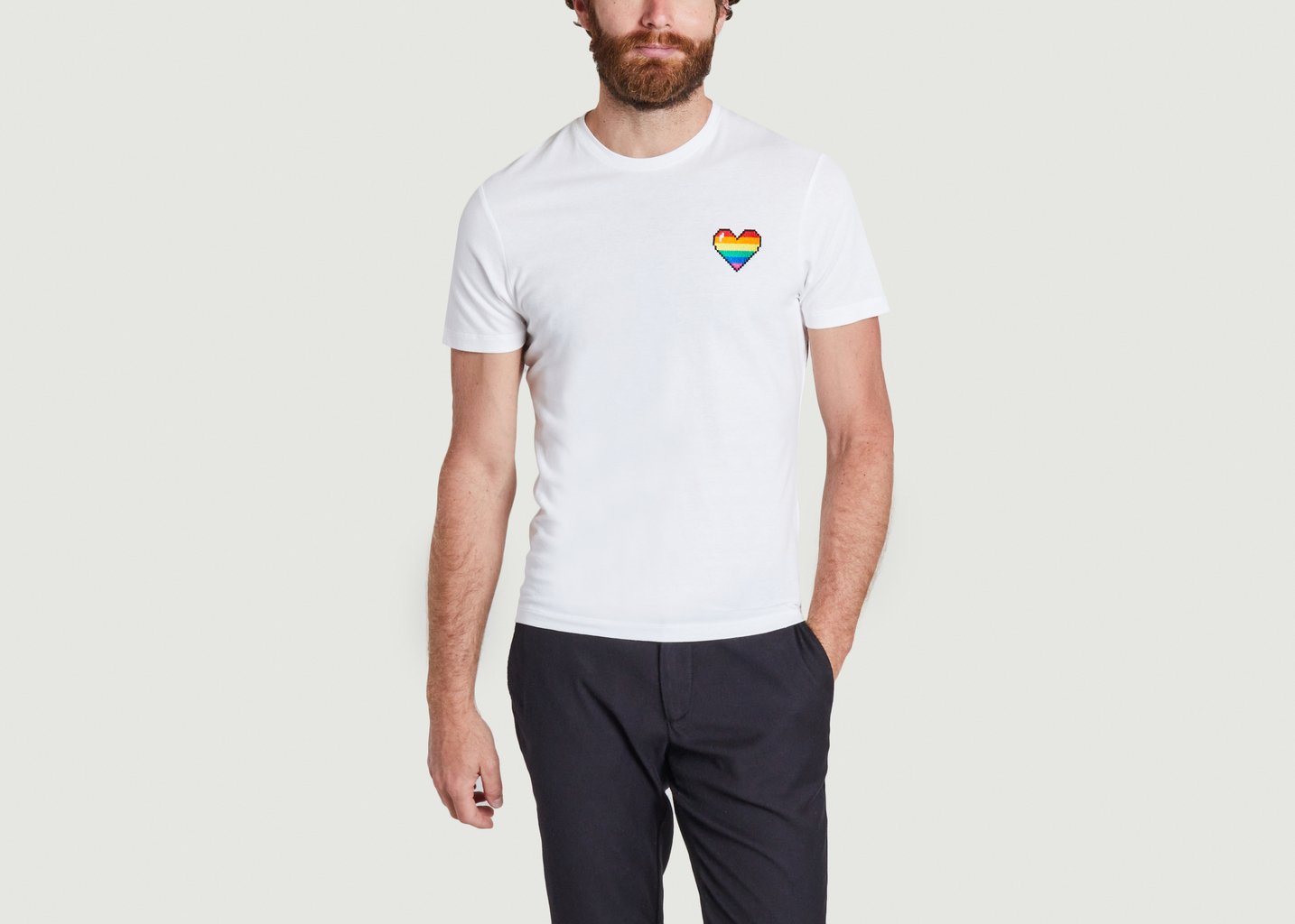 l'exception T shirt col rond manches courtes Blanc JagVi Rive Gauche