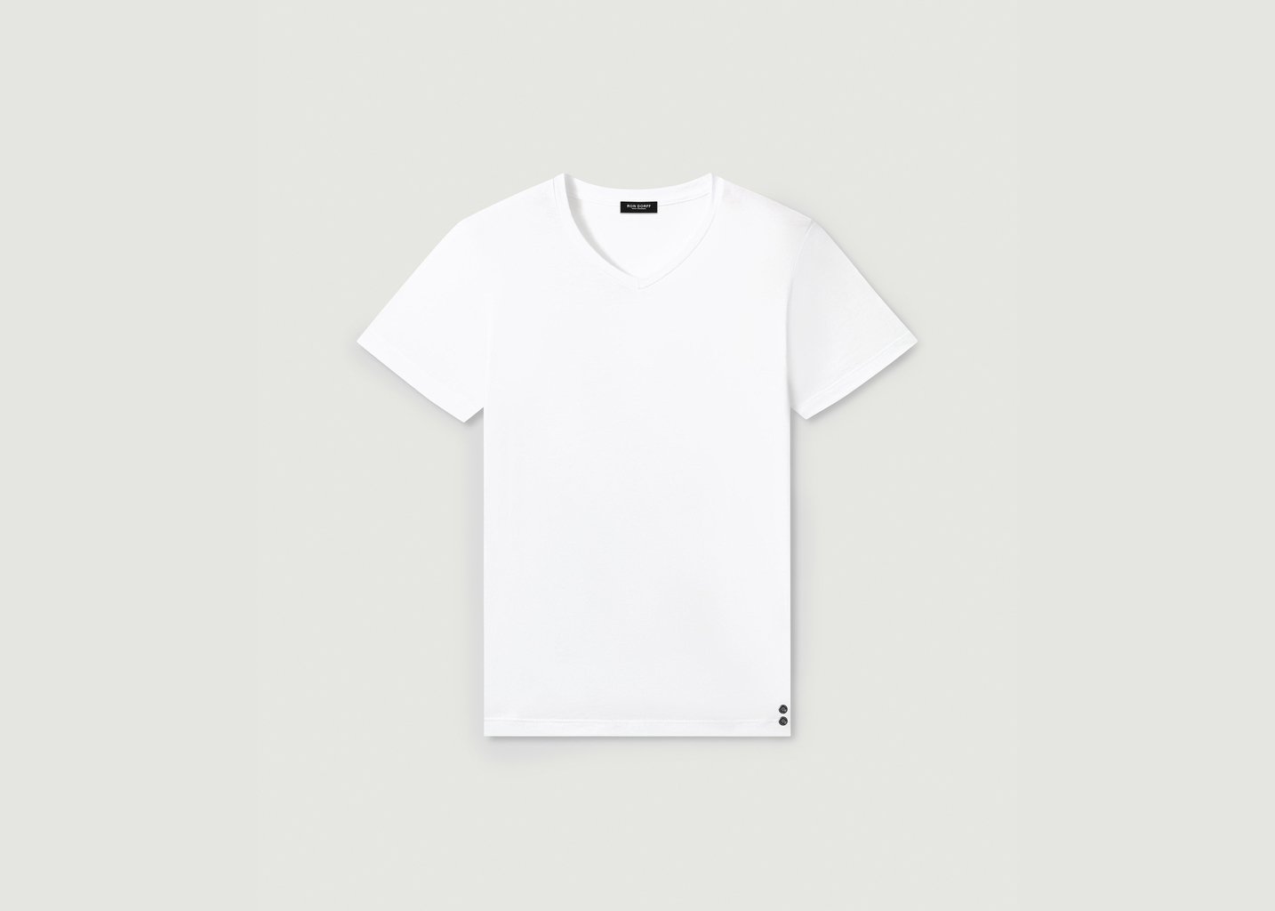 l'exception T shirt Col V Eyelet Edition Blanc Ron Dorff