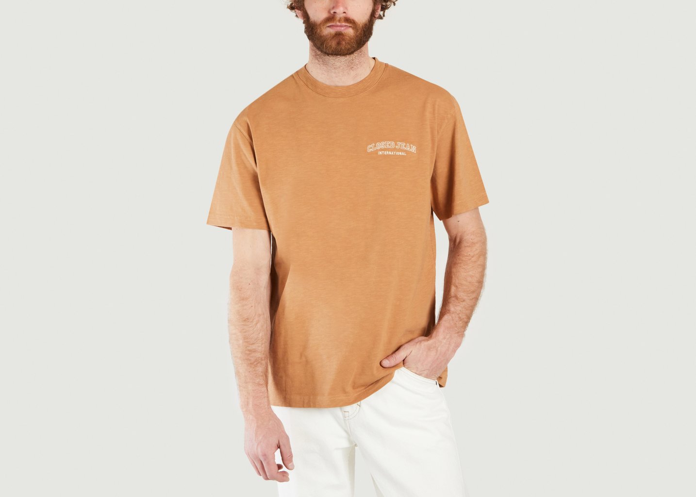 l'exception T Shirt College en coton biologique Brique Closed
