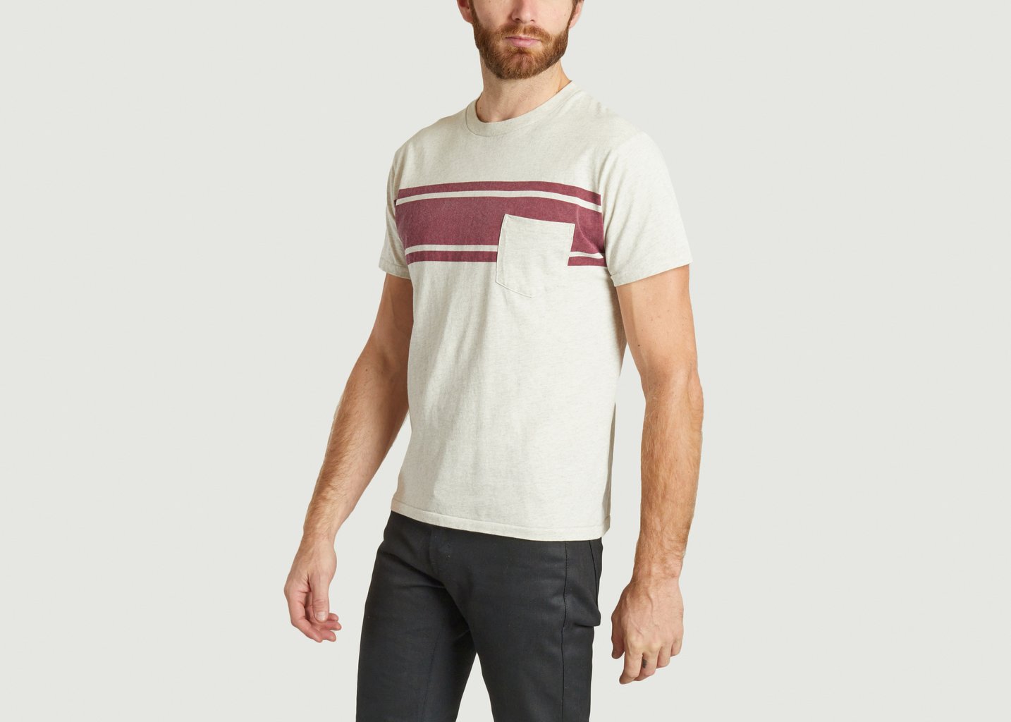 L'exception T Shirt College Stripe Beige Velva Sheen