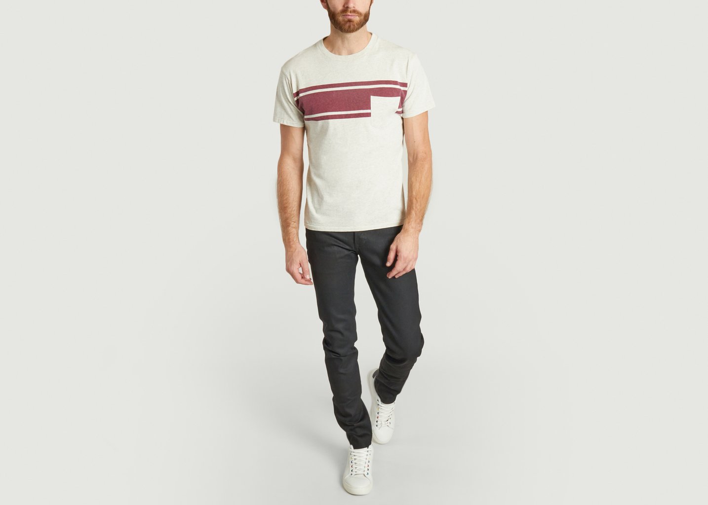 L'exception T Shirt College Stripe Beige Velva Sheen