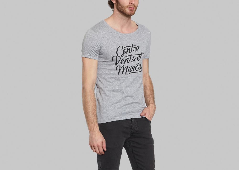 L'exception T Shirt Contre Vents Et Marées Gris Sacrebleu
