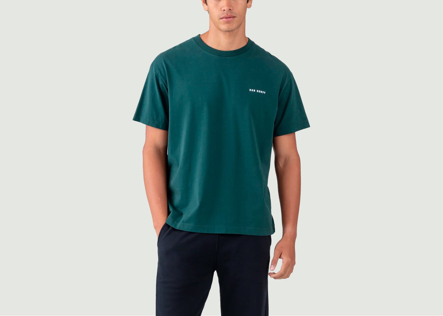 L'exception T Shirt Coton Biologique Vert Foncé Ron Dorff