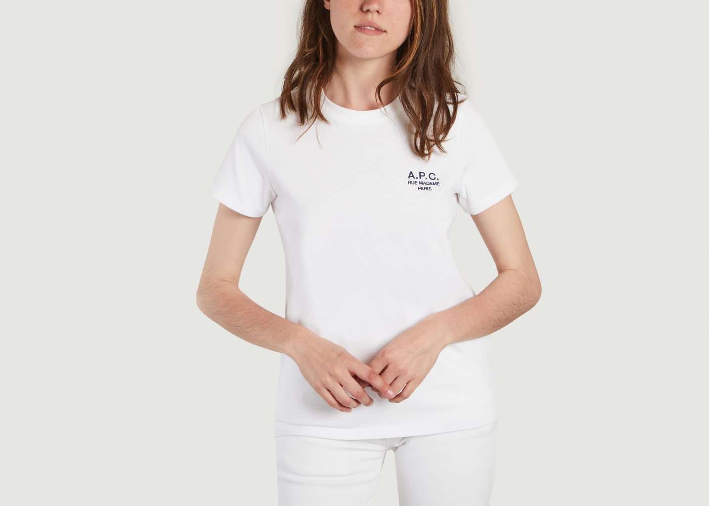l'exception T shirt Denise logotypé Denise Blanc APC Paris