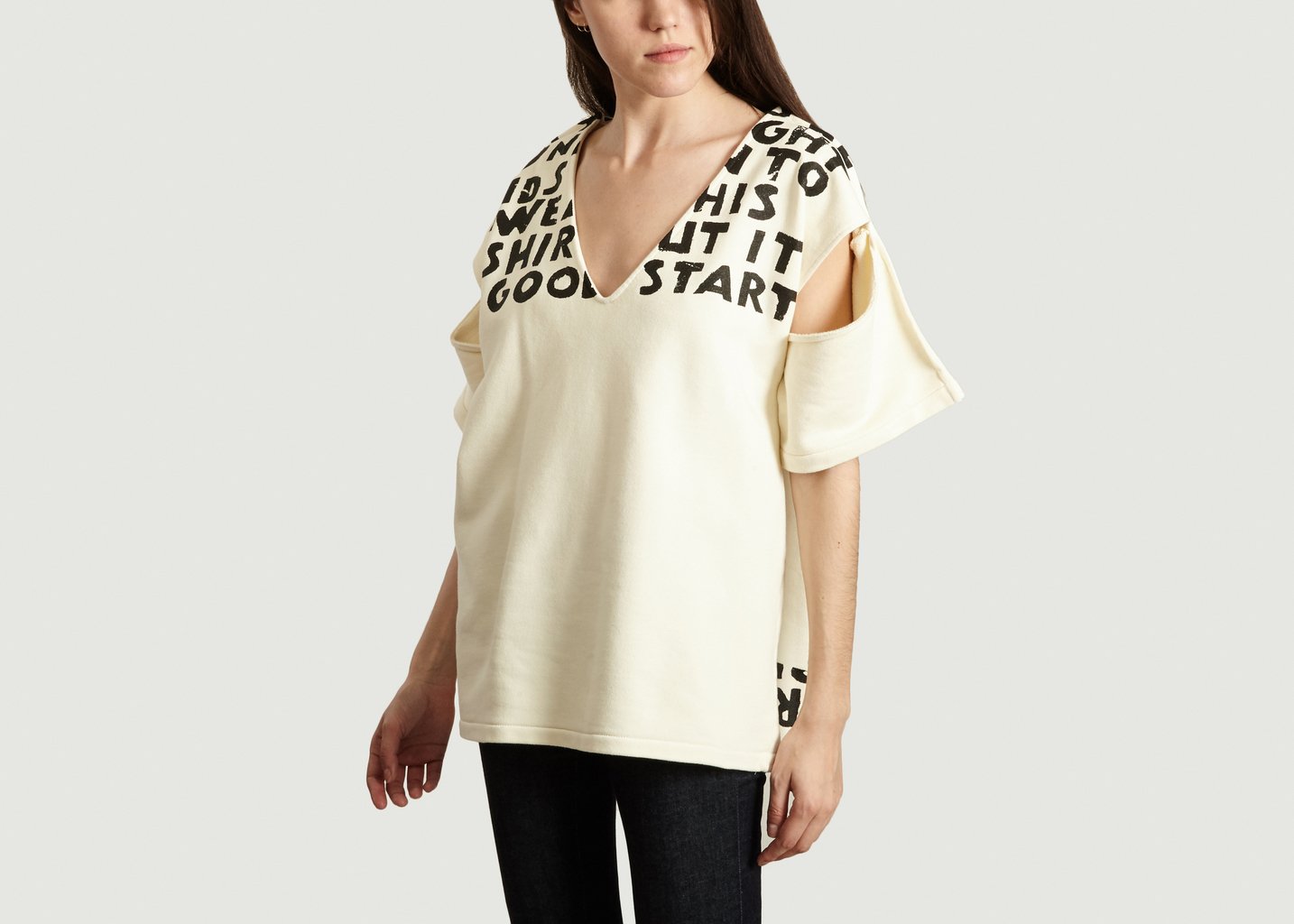 L'exception T Shirt Double Porté Blanc MM6 Maison Margiela