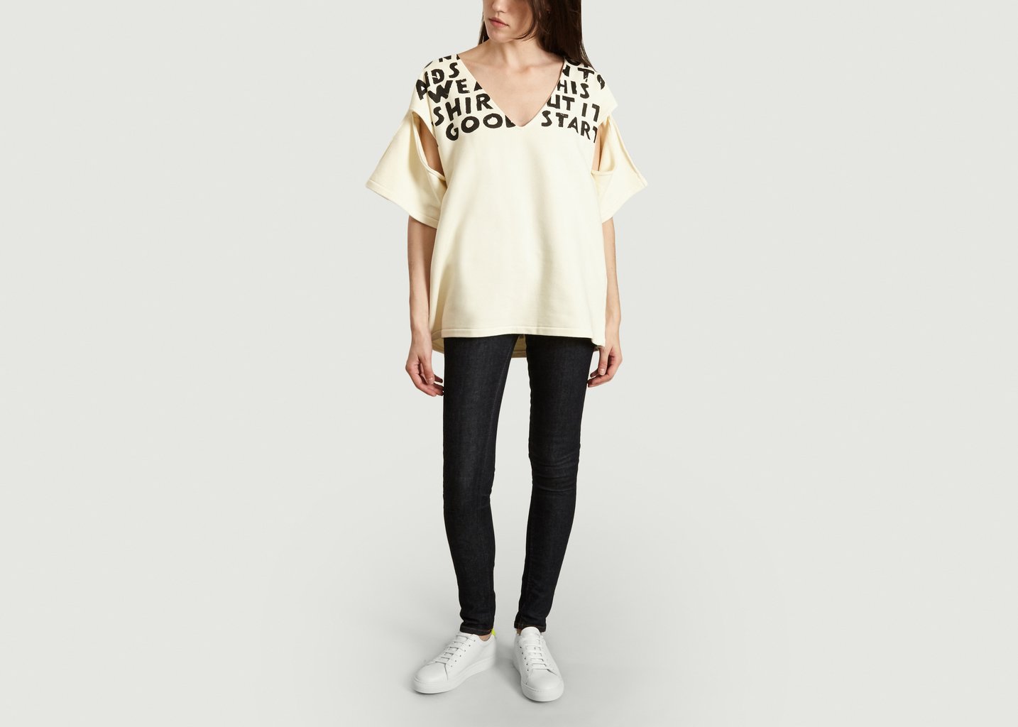 L'exception T Shirt Double Porté Blanc MM6 Maison Margiela