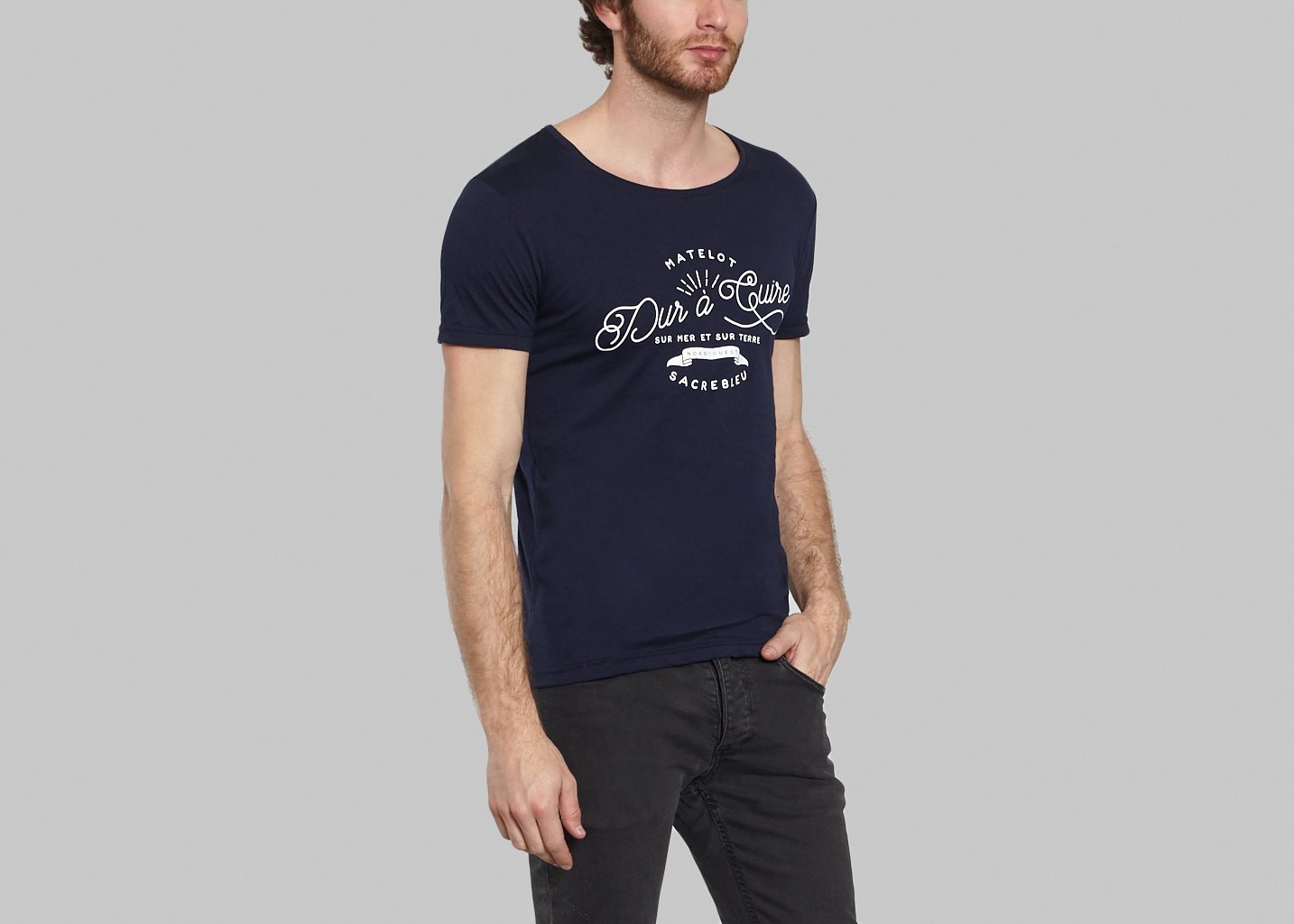 L'exception T Shirt Dur A Cuire Bleu Marine Sacrebleu