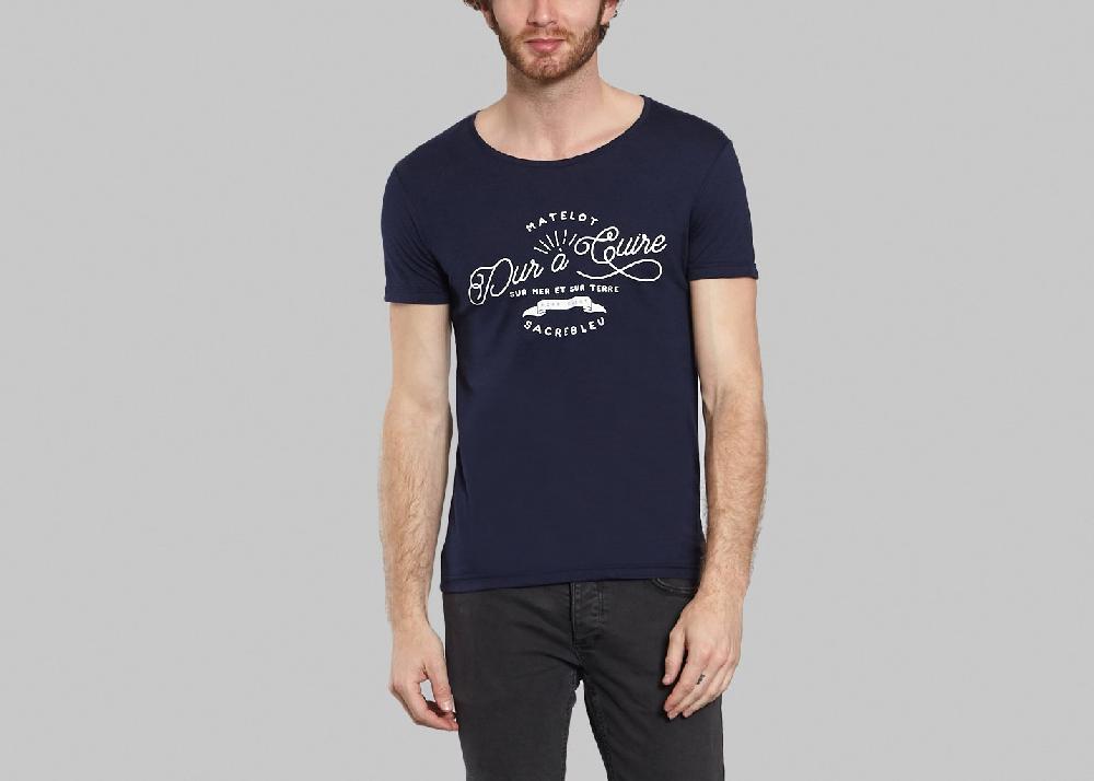 l'exception T Shirt Dur A Cuire Bleu Marine Sacrebleu