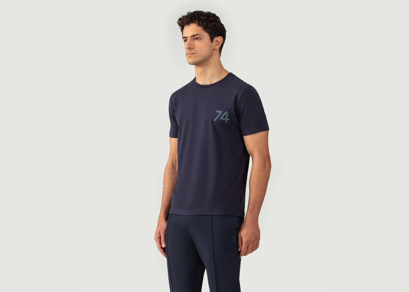 L'exception T Shirt En Coton 74 Bleu Marine Ron Dorff