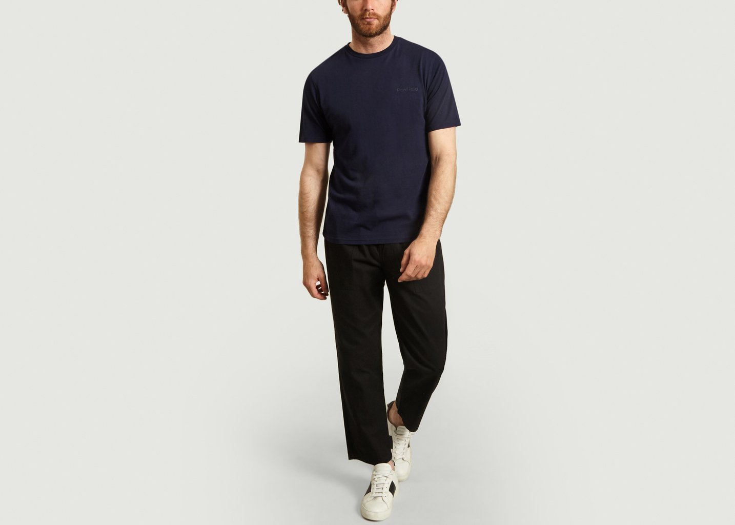 L'exception T Shirt En Coton Bio Wallpole Bleu Marine Penfield