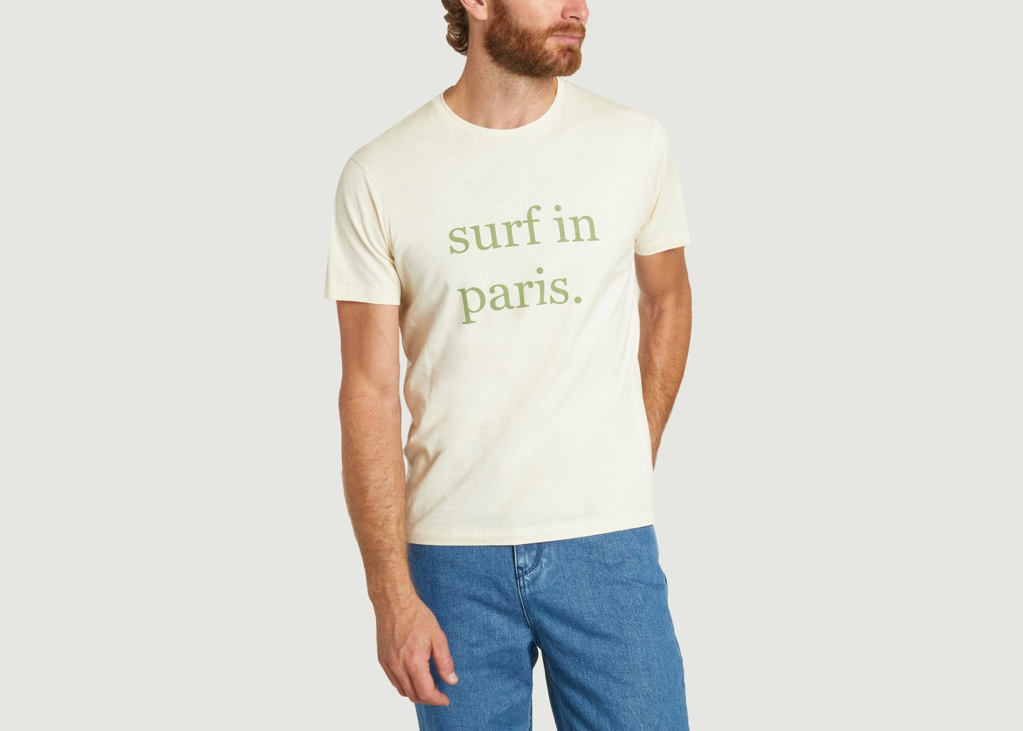 L'exception T Shirt En Coton Robin Ecru Cuisse De Grenouille