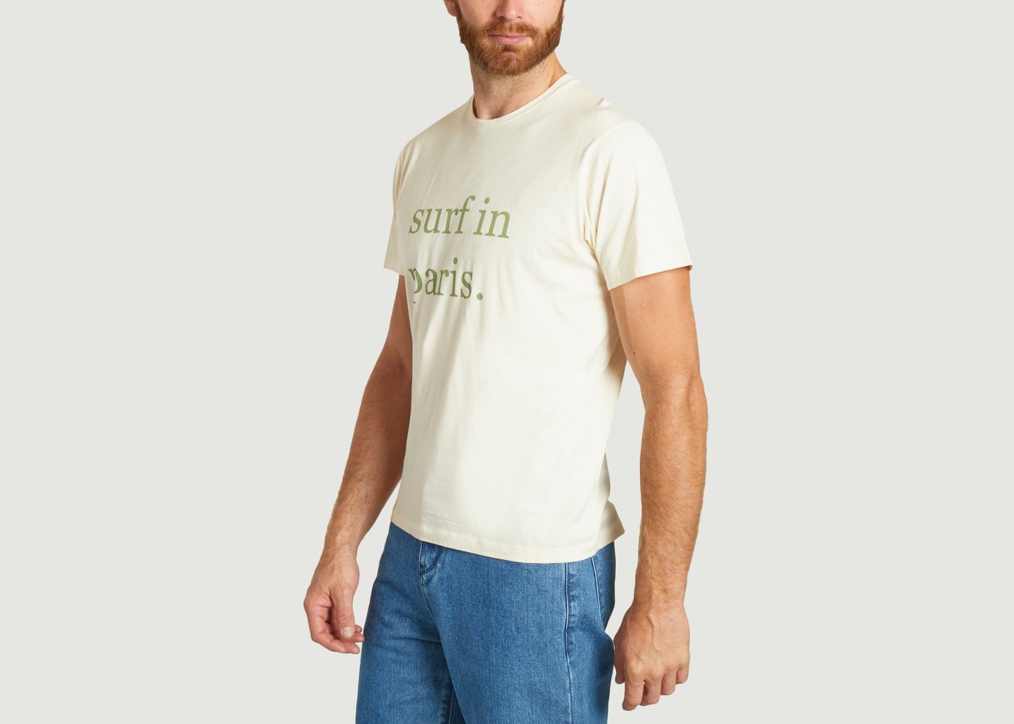 L'exception T Shirt En Coton Robin Ecru Cuisse De Grenouille