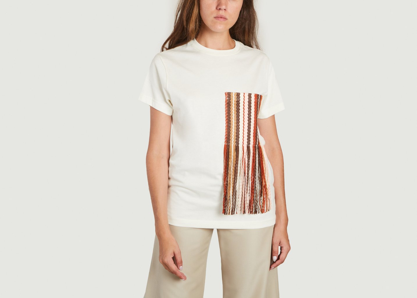 l'exception T shirt en Coton Supima® Ecru benjamin benmoyal