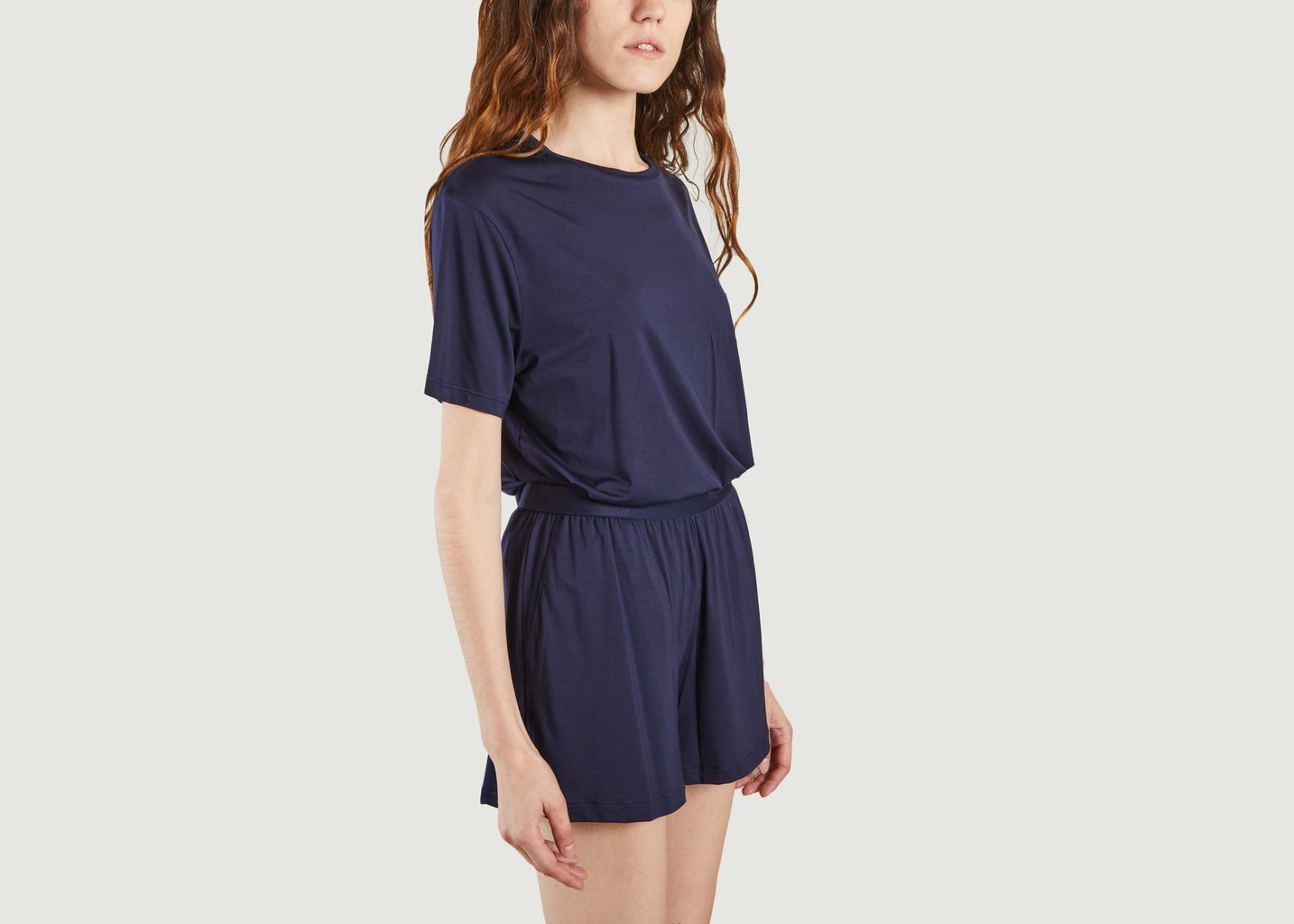 L'exception T Shirt En Lyocell Bleu Marine Organic Basics