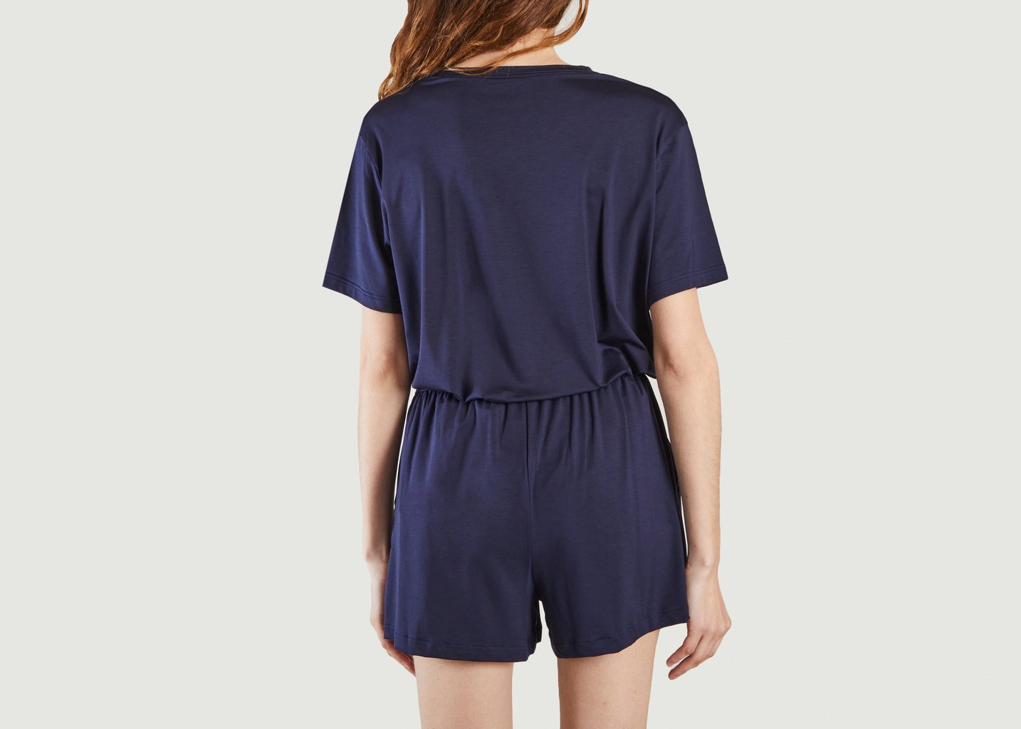 L'exception T Shirt En Lyocell Bleu Marine Organic Basics