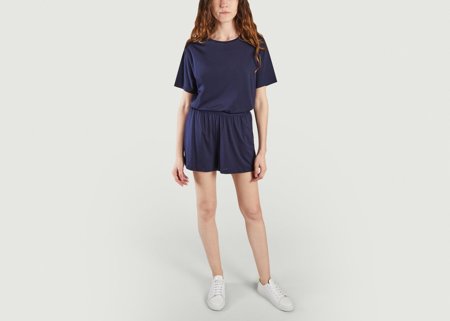 L'exception T Shirt En Lyocell Bleu Marine Organic Basics