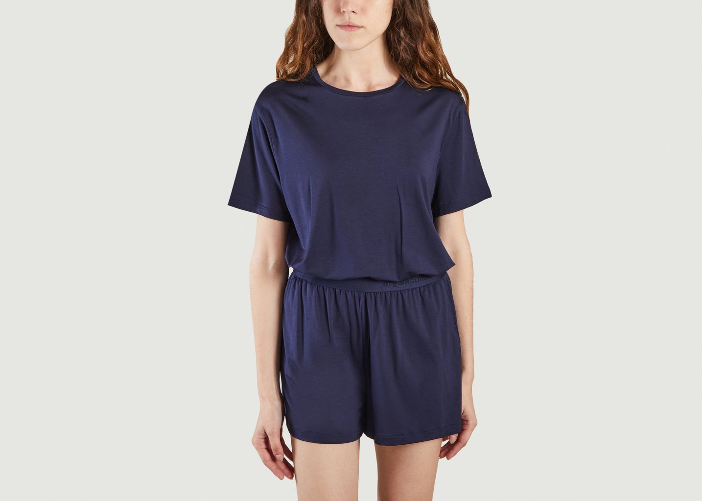 l'exception T shirt en lyocell Bleu Marine Organic Basics