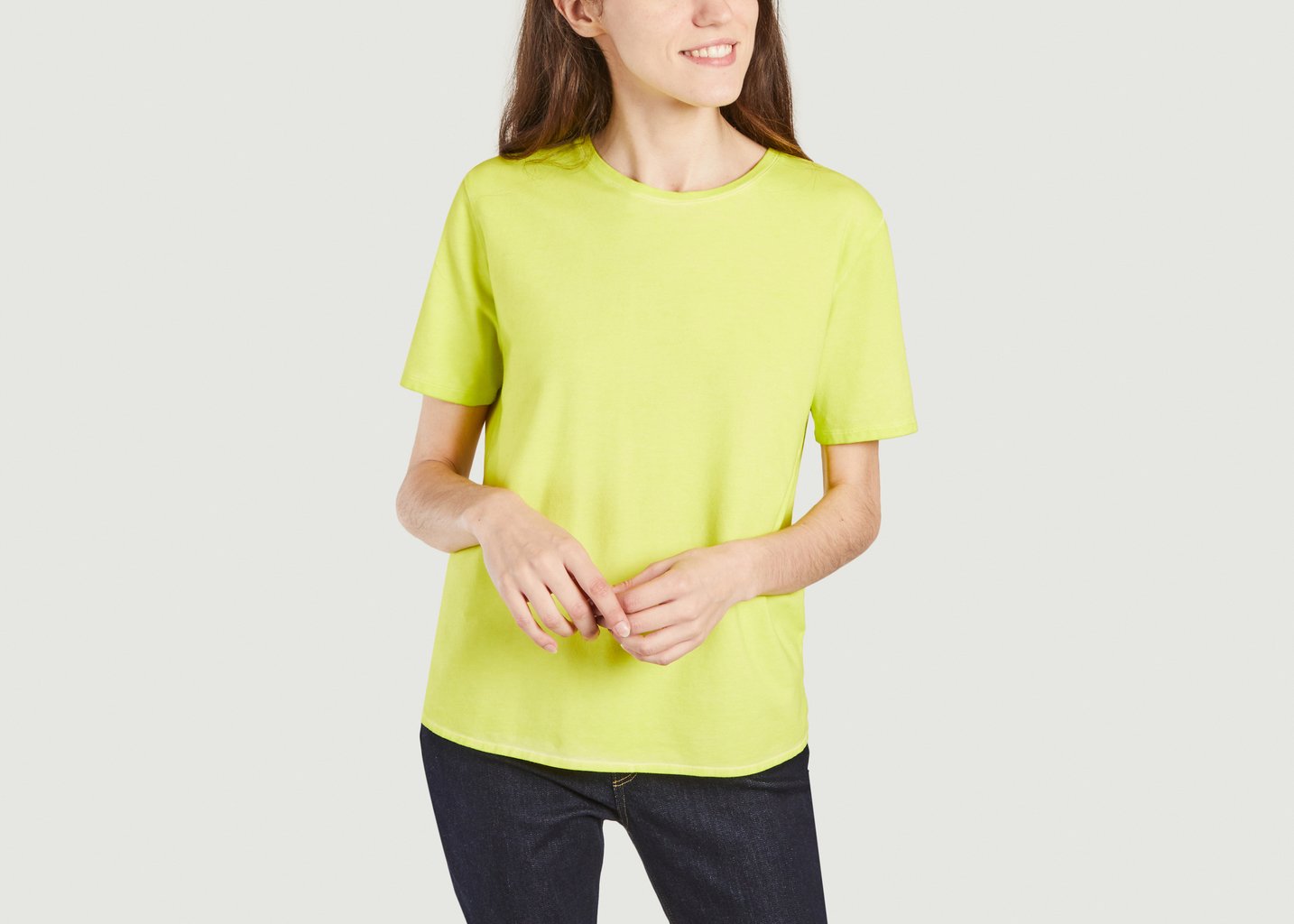 l'exception T shirt fluo en viscose Jaune Majestic Filatures