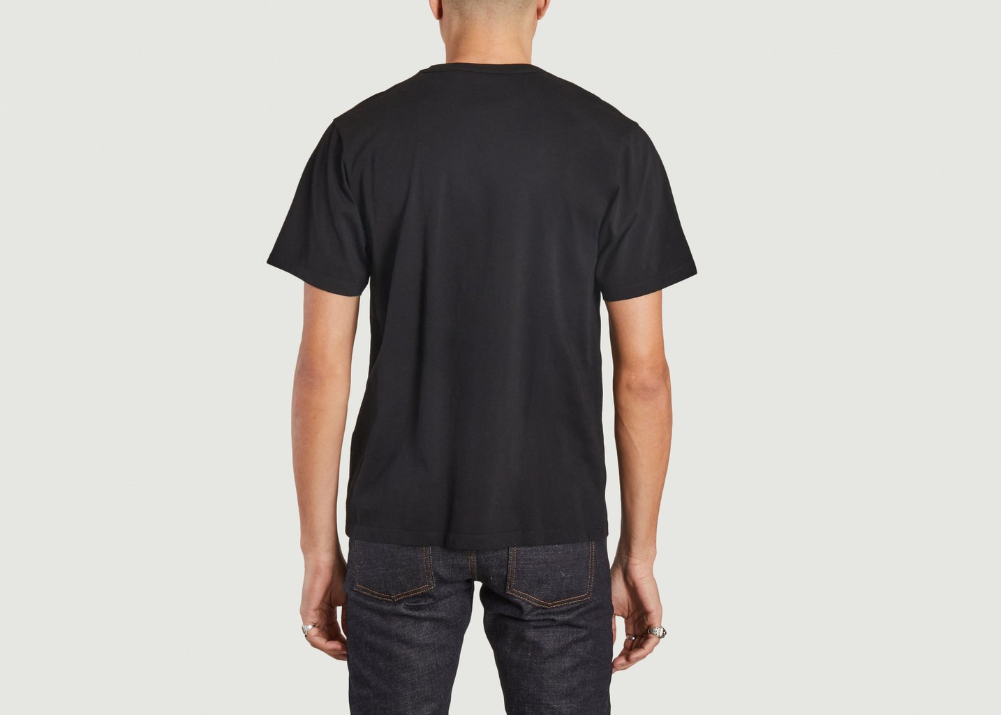 L'exception T Shirt Fox Head Patch Noir Maison Kitsuné
