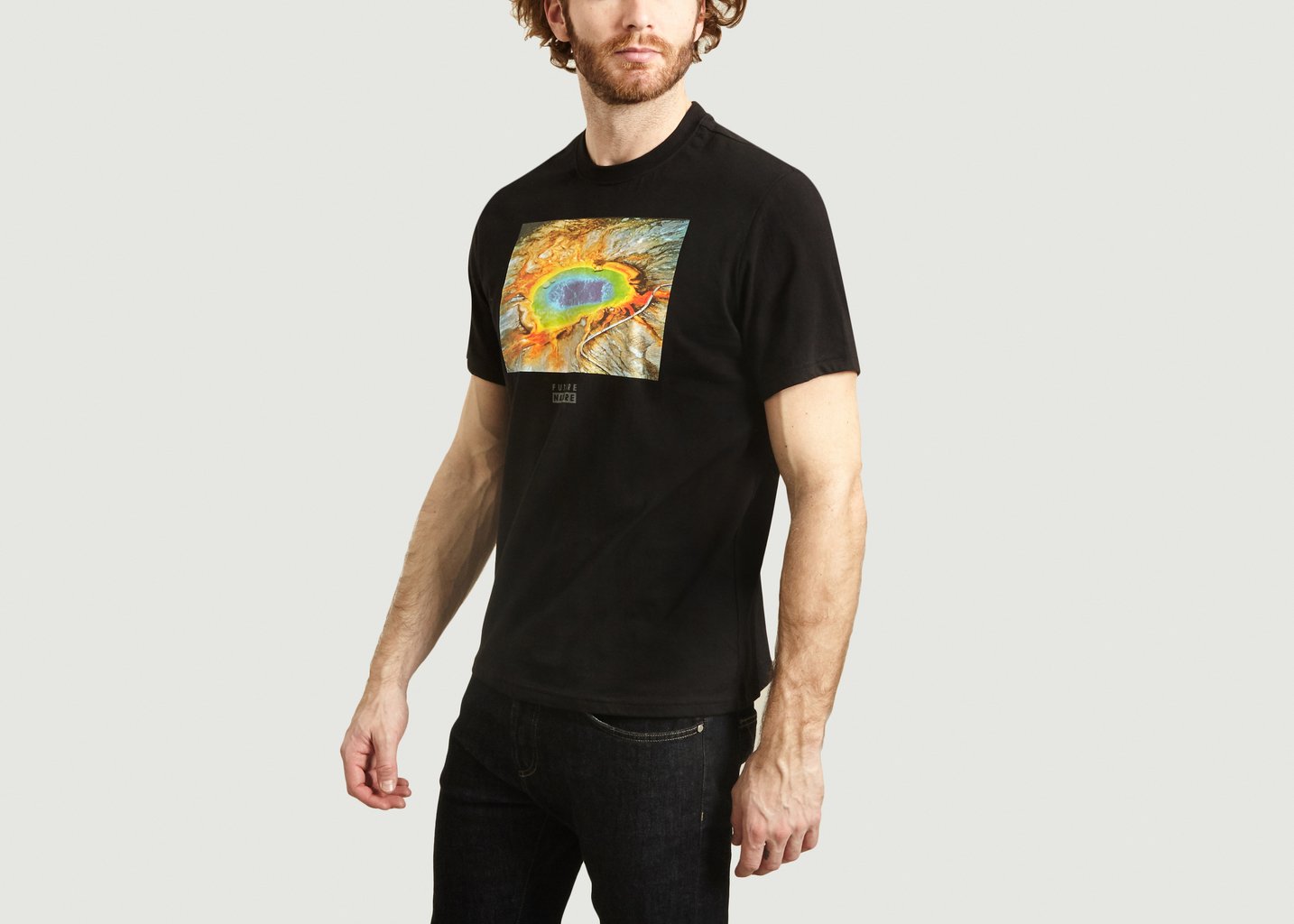 L'exception T Shirt Geyser En Jersey De Coton Biologique National Geographic X Element Noir Element