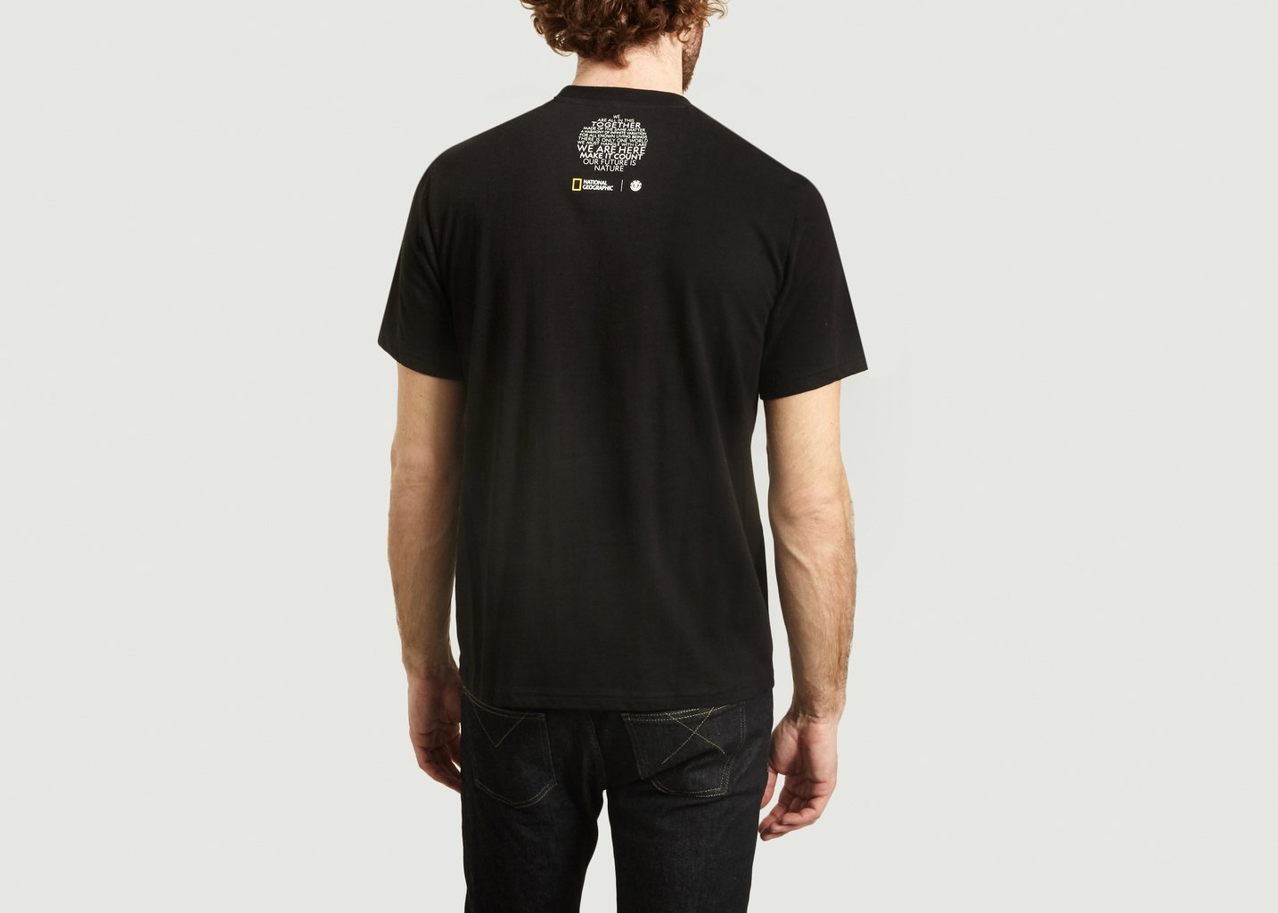 L'exception T Shirt Geyser En Jersey De Coton Biologique National Geographic X Element Noir Element