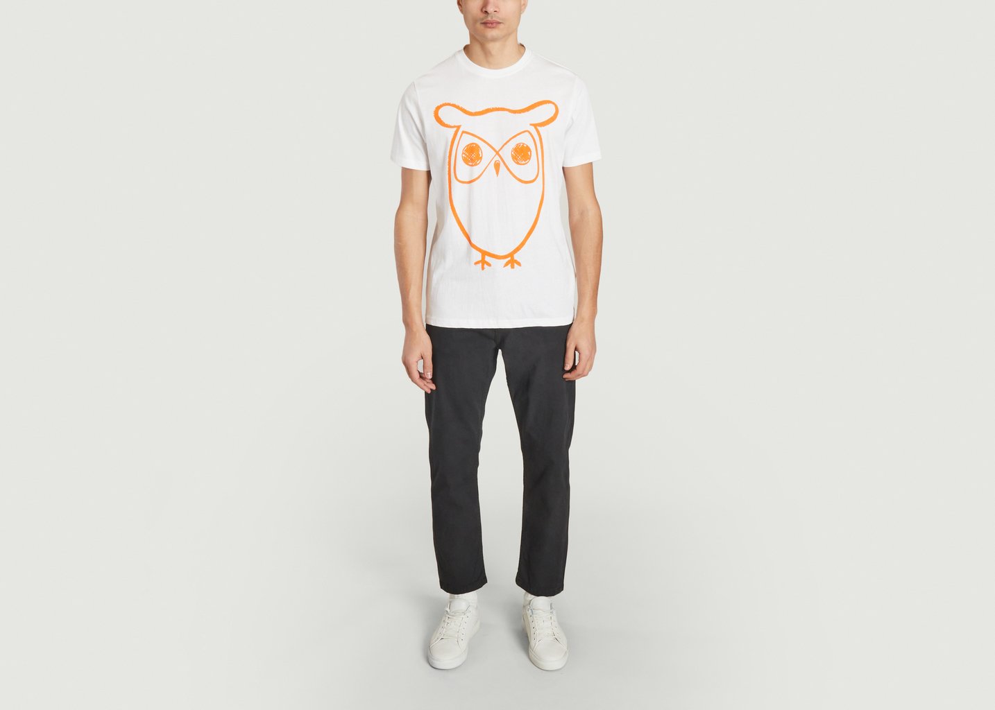 L'exception T Shirt Hibou Blanc Knowledge Cotton Apparel