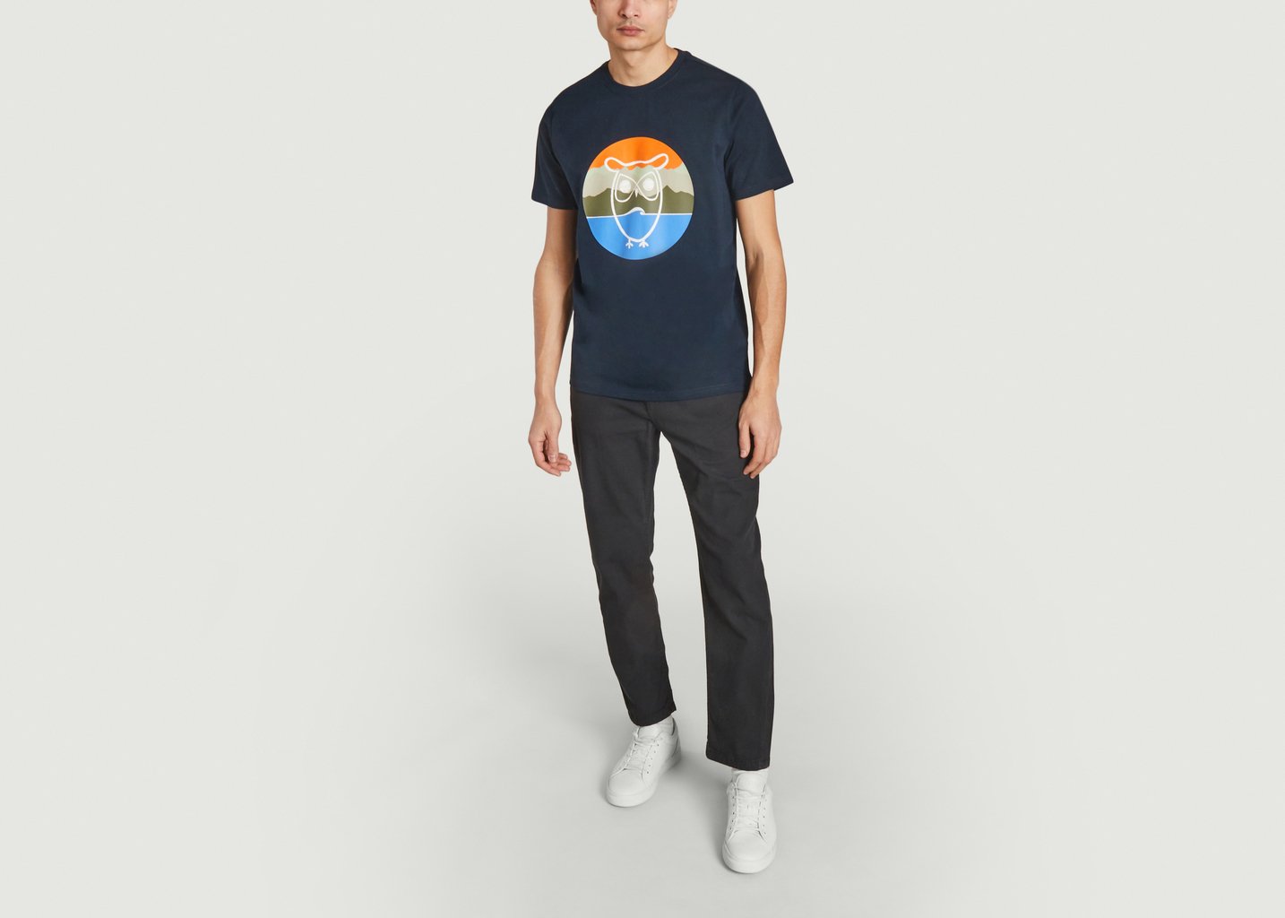 L'exception T Shirt Hibou Bleu Knowledge Cotton Apparel