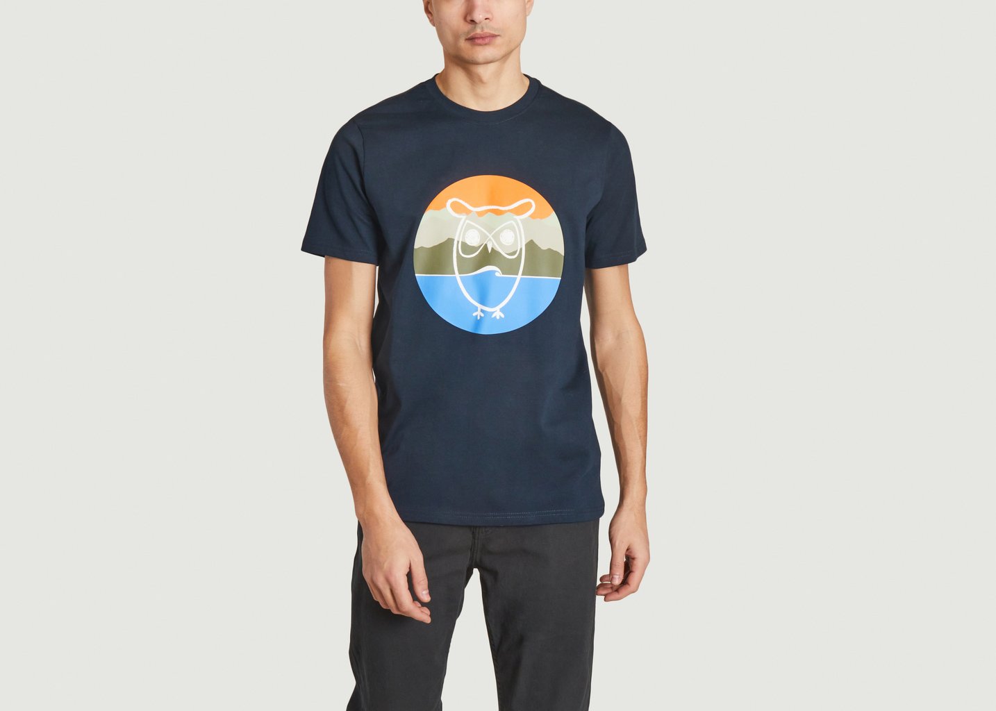 l'exception T Shirt Hibou Bleu Knowledge Cotton Apparel