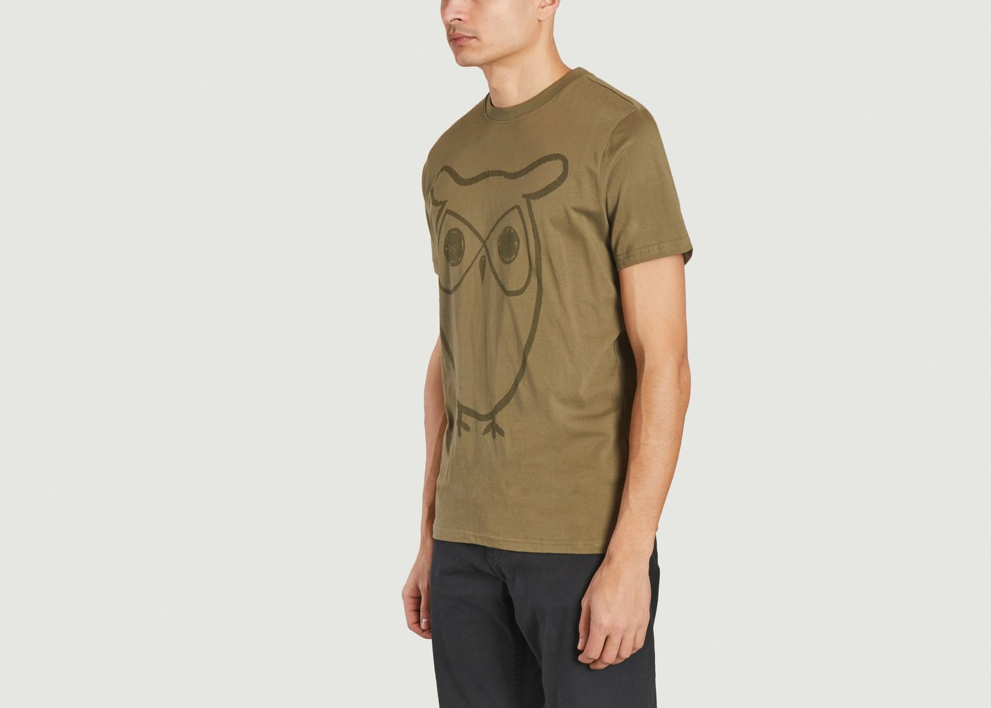 L'exception T Shirt Hibou Khaki Knowledge Cotton Apparel