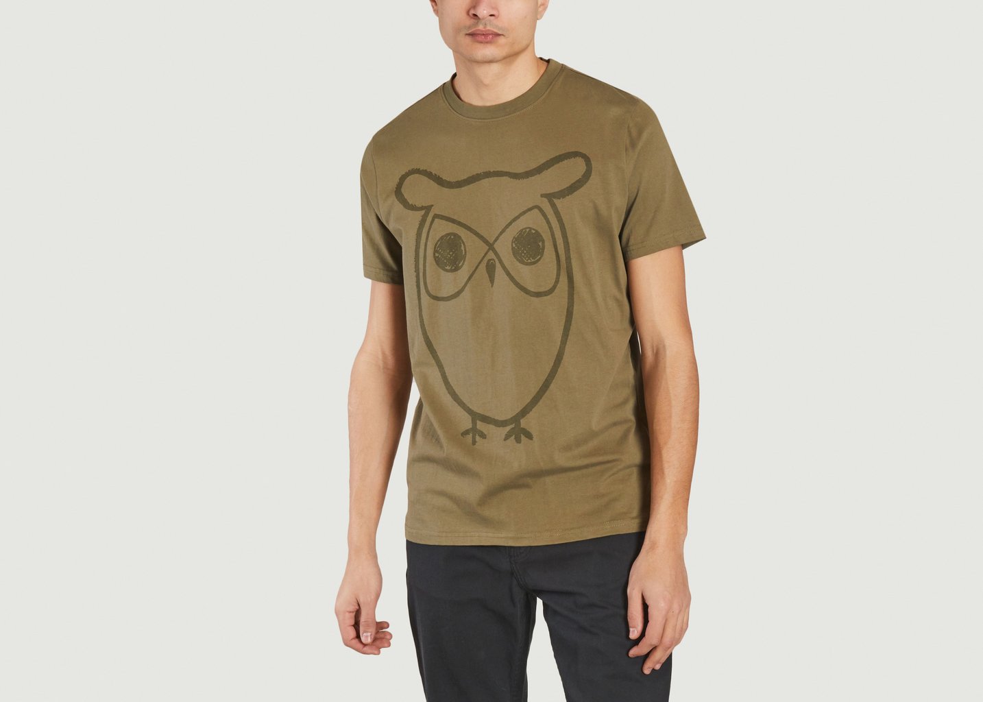 l'exception T Shirt Hibou Khaki Knowledge Cotton Apparel