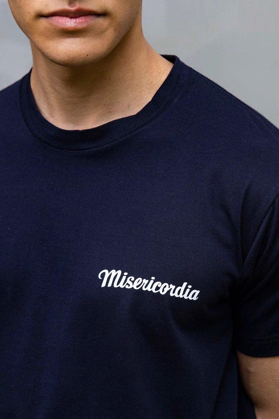 L'exception T Shirt Imprimé Basique Bleu Marine Misericordia