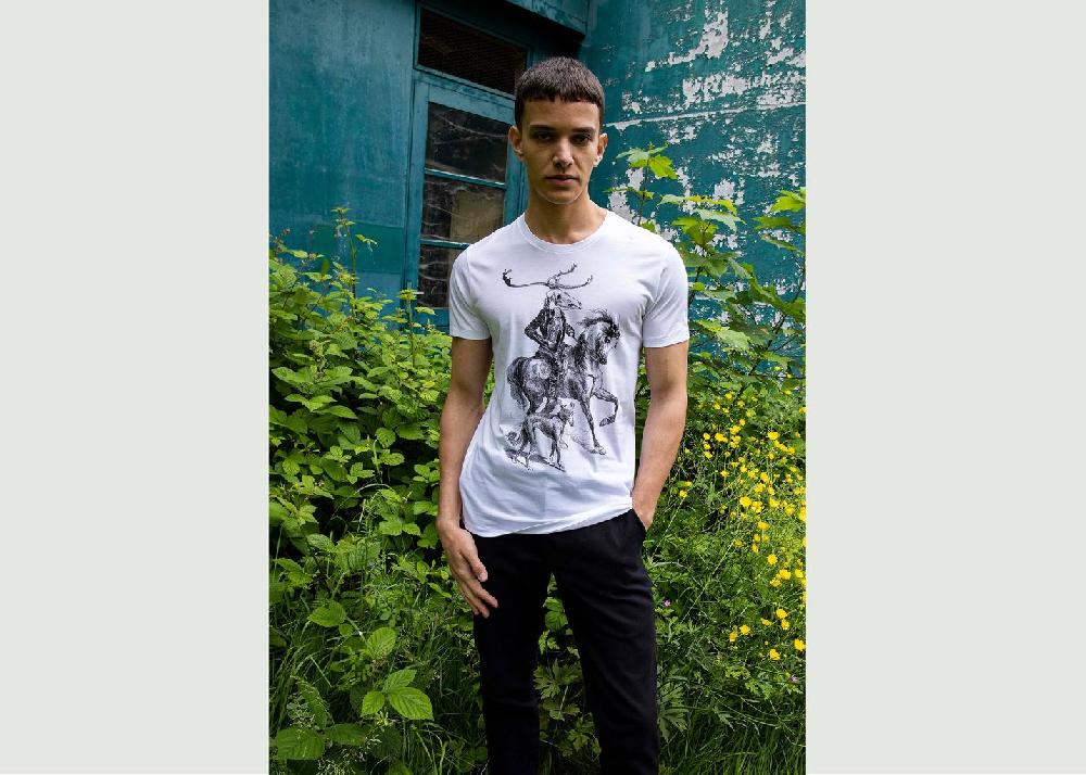 l'exception T Shirt imprimé le messager Blanc Misericordia