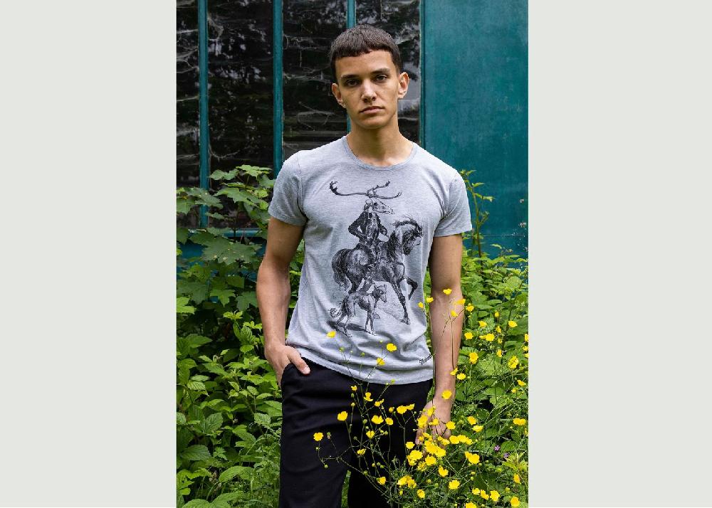 l'exception T Shirt imprimé le messager Gris Misericordia