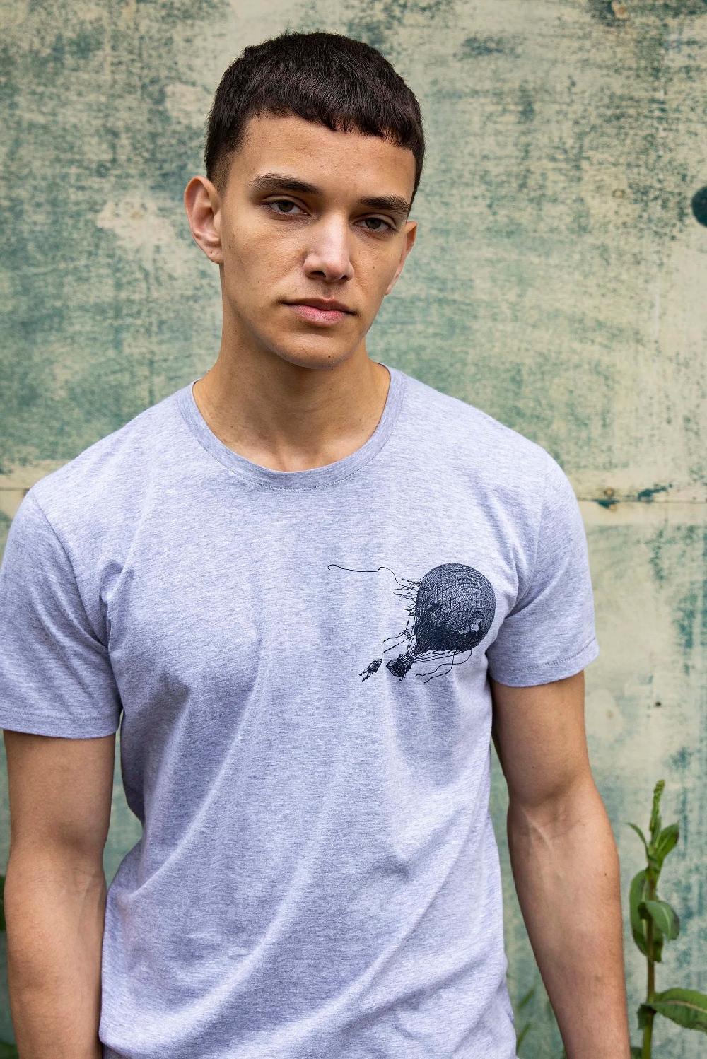 L'exception T Shirt Imprimé Montgolfière Gris Misericordia