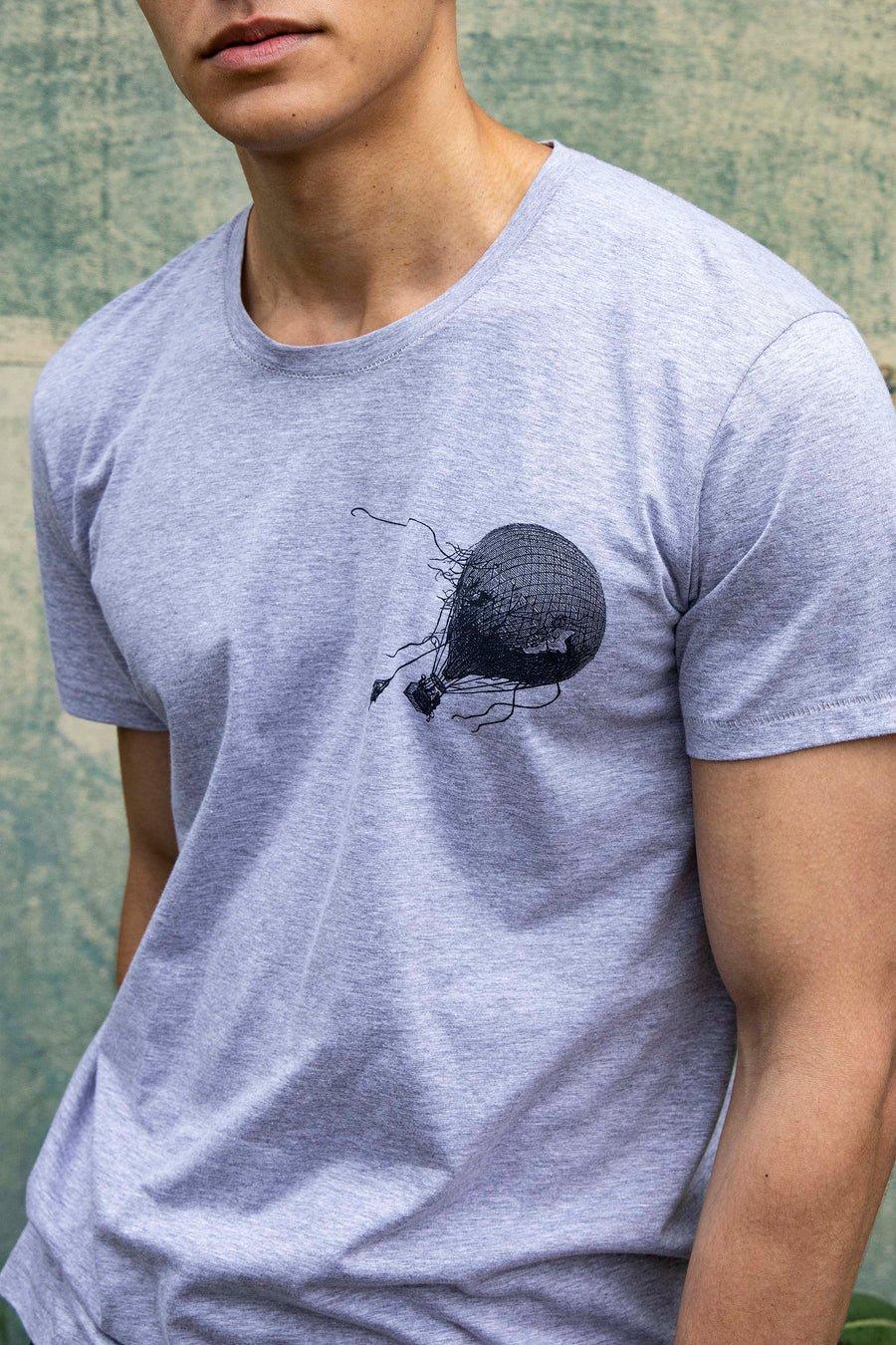 L'exception T Shirt Imprimé Montgolfière Gris Misericordia