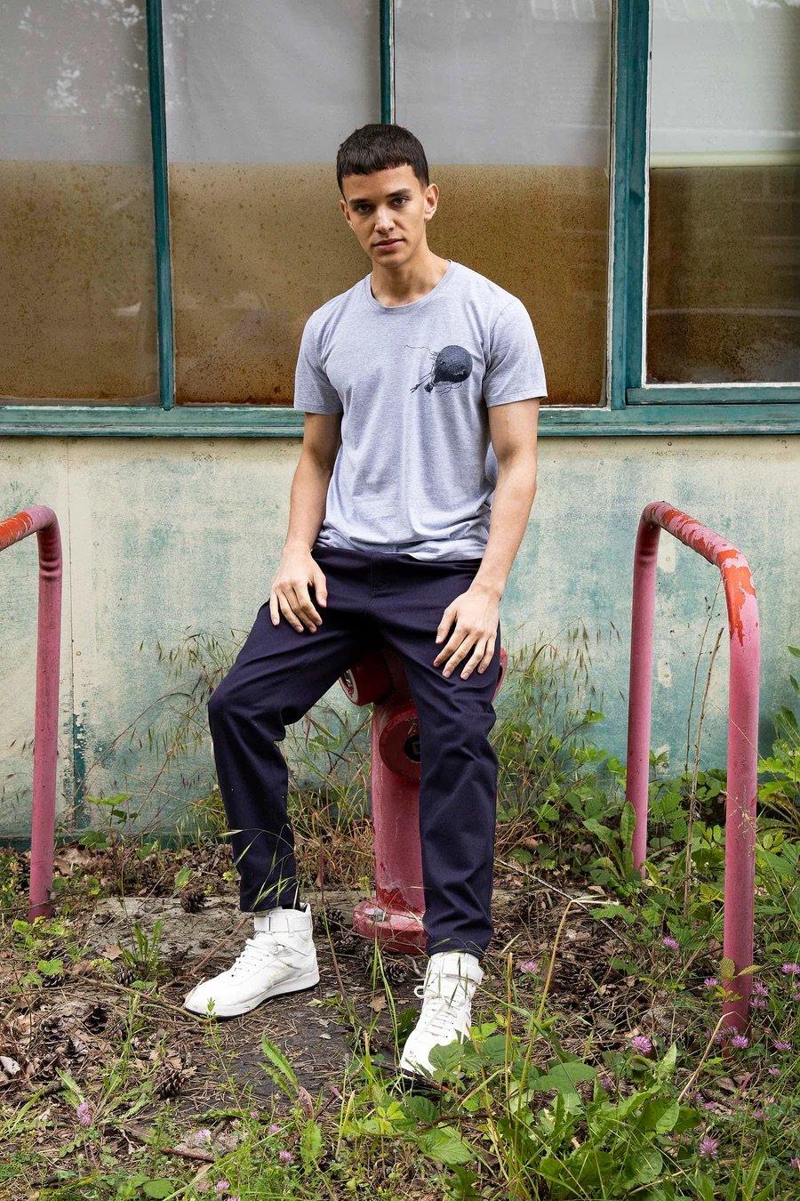 L'exception T Shirt Imprimé Montgolfière Gris Misericordia