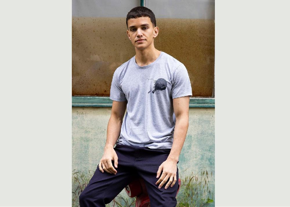 l'exception T Shirt imprimé montgolfière Gris Misericordia