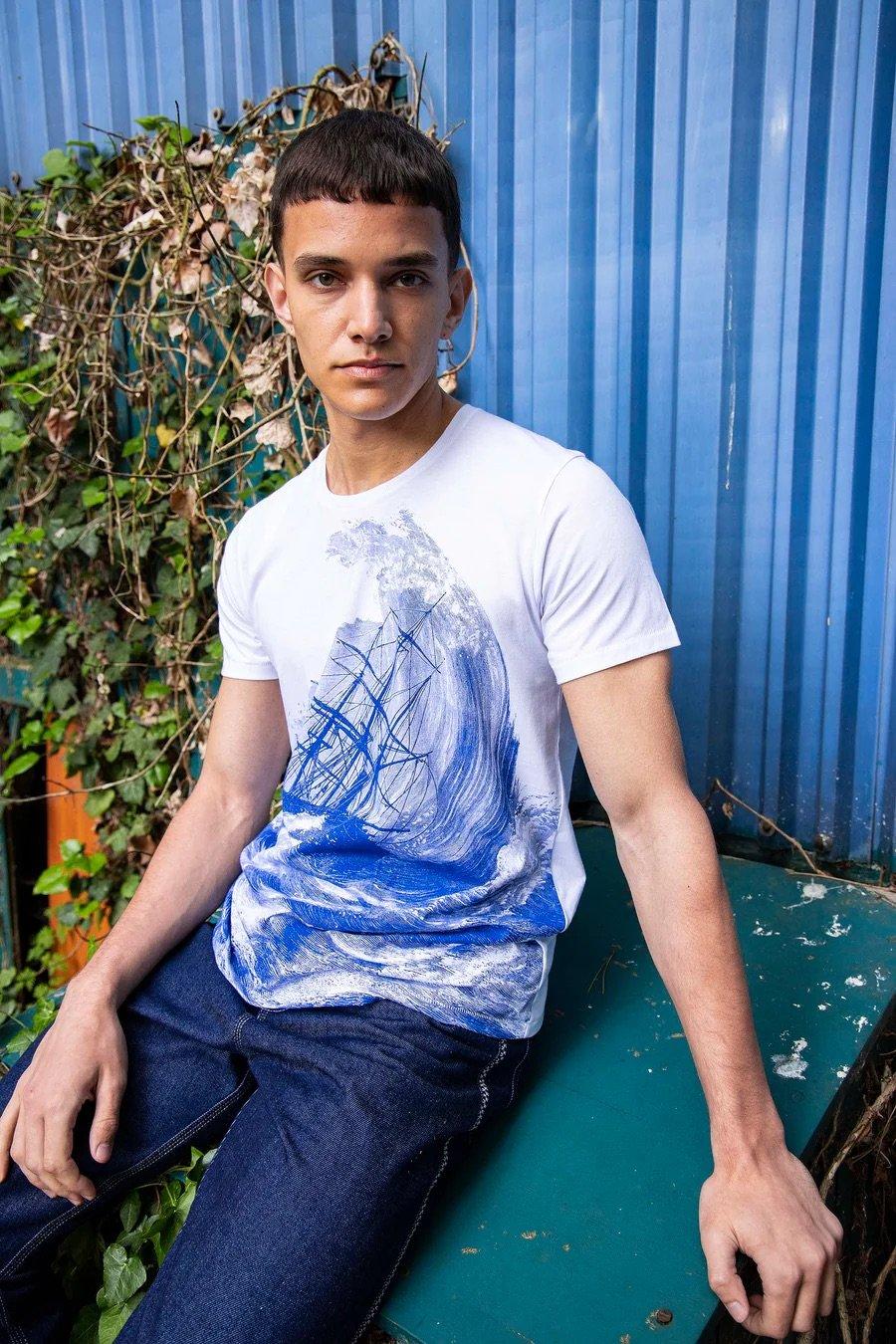 L'exception T Shirt Imprimé Tempête Blanc Misericordia