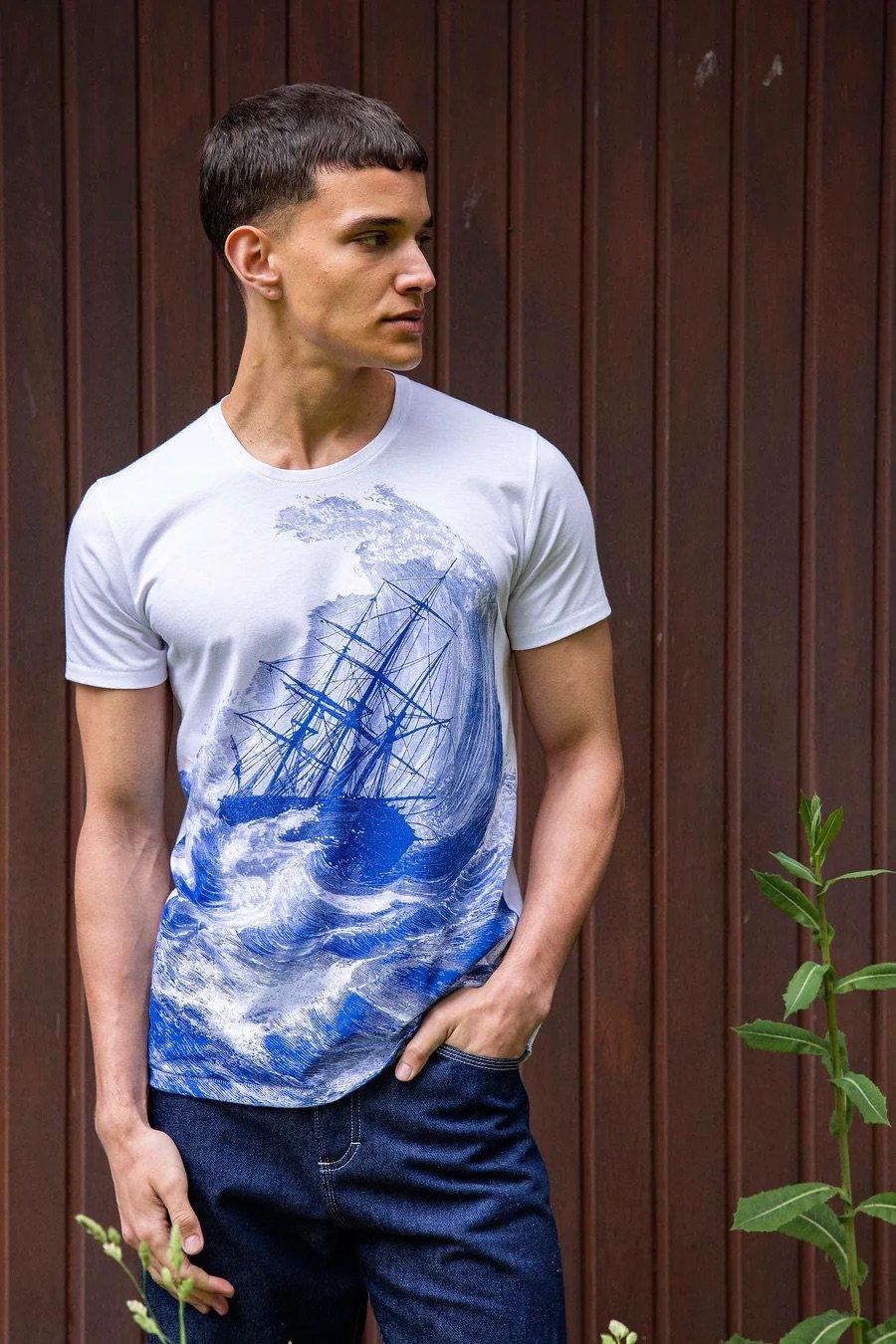 L'exception T Shirt Imprimé Tempête Blanc Misericordia