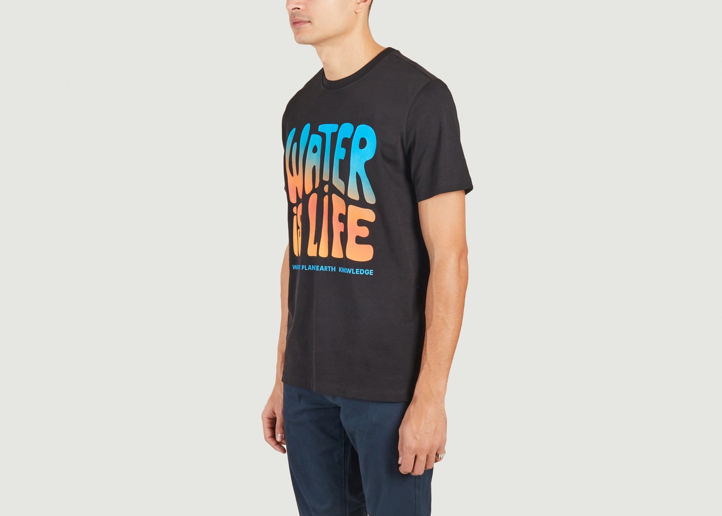 L'exception T Shirt Imprimé Wateraid Noir Knowledge Cotton Apparel