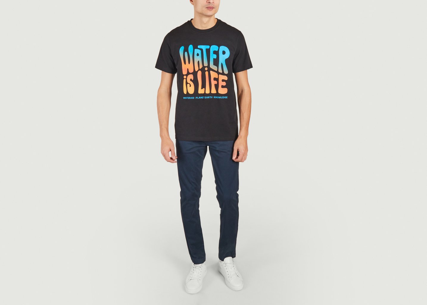 L'exception T Shirt Imprimé Wateraid Noir Knowledge Cotton Apparel