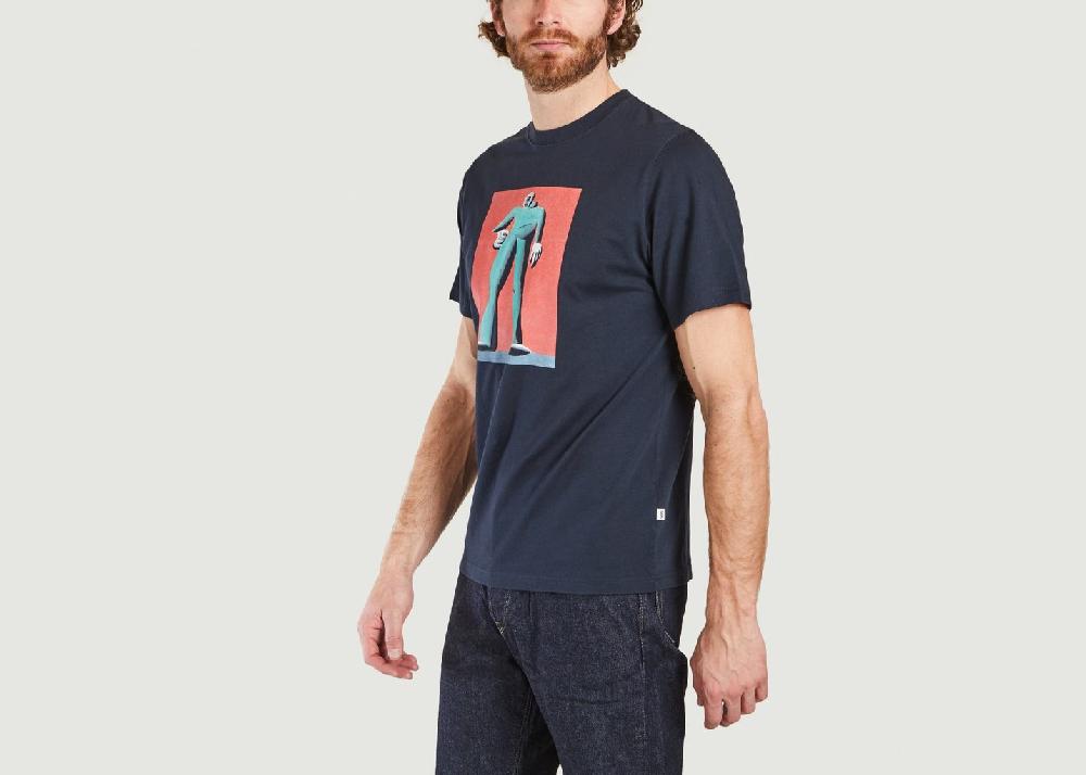 L'exception T Shirt Jogger Sami Jack Marshall Bleu Marine Wood Wood