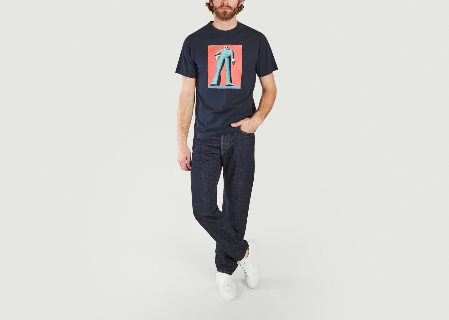L'exception T Shirt Jogger Sami Jack Marshall Bleu Marine Wood Wood